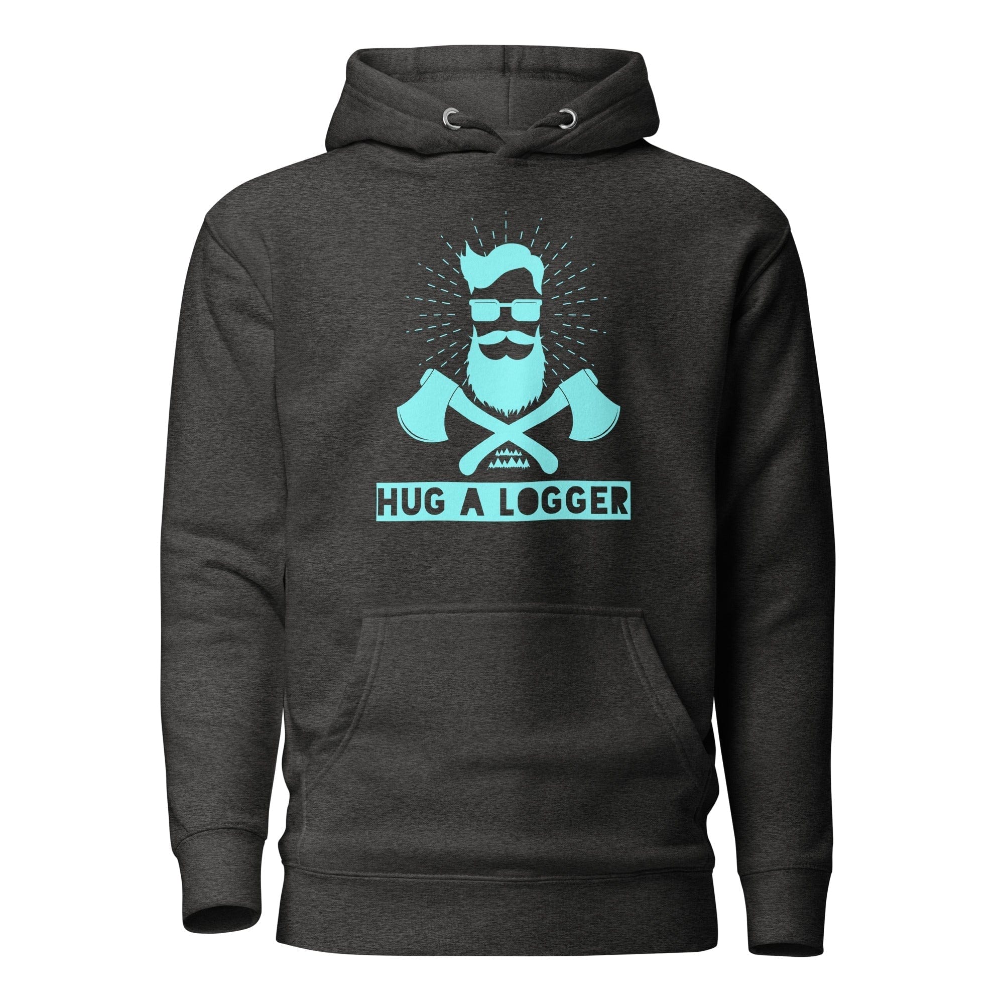 GRAPHIC T-SHIRTS Charcoal Heather / S Unisex Premium Hoodie - Hug A Logger