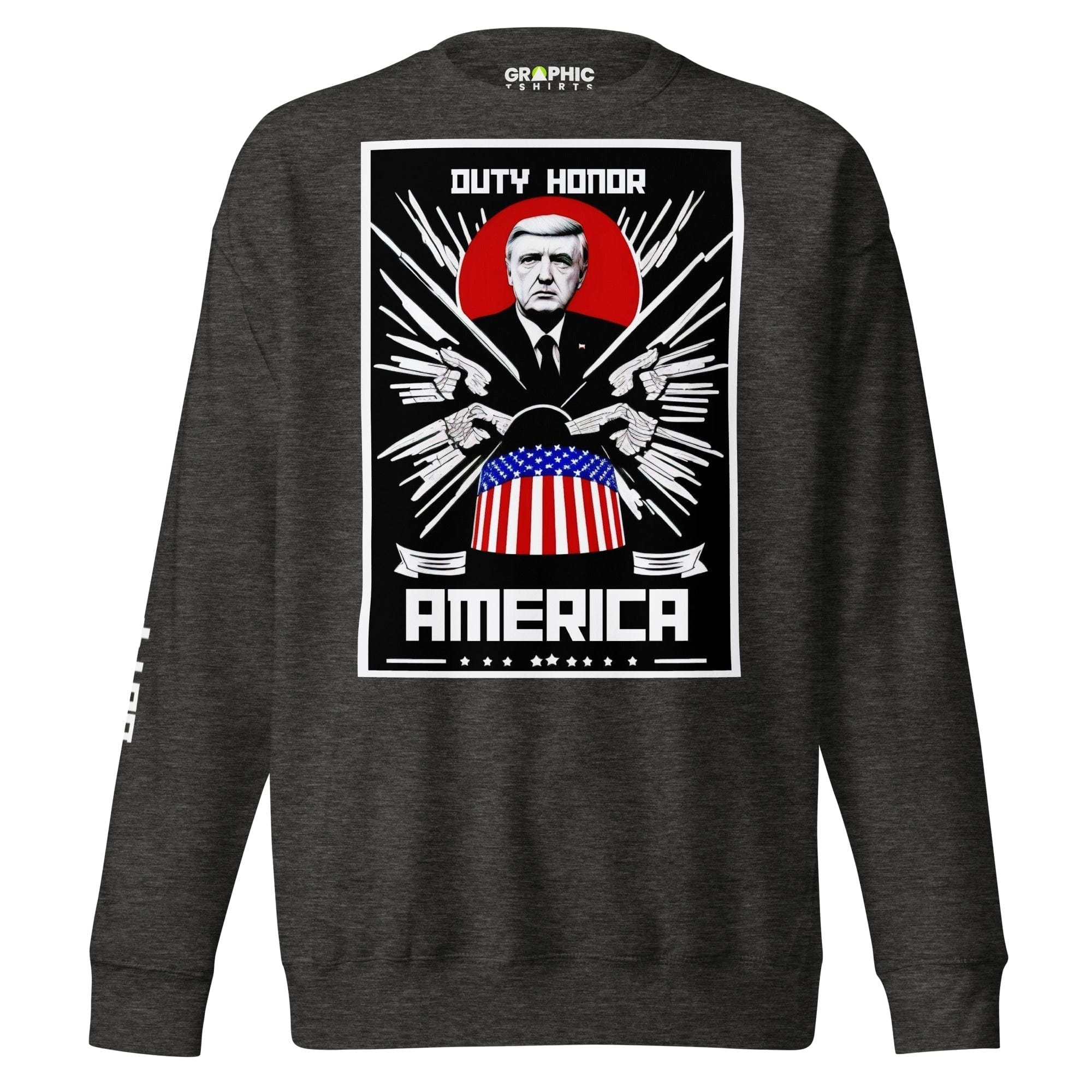 GRAPHIC T-SHIRTS Charcoal Heather / S Unisex Premium Sweatshirt - America Duty Honor