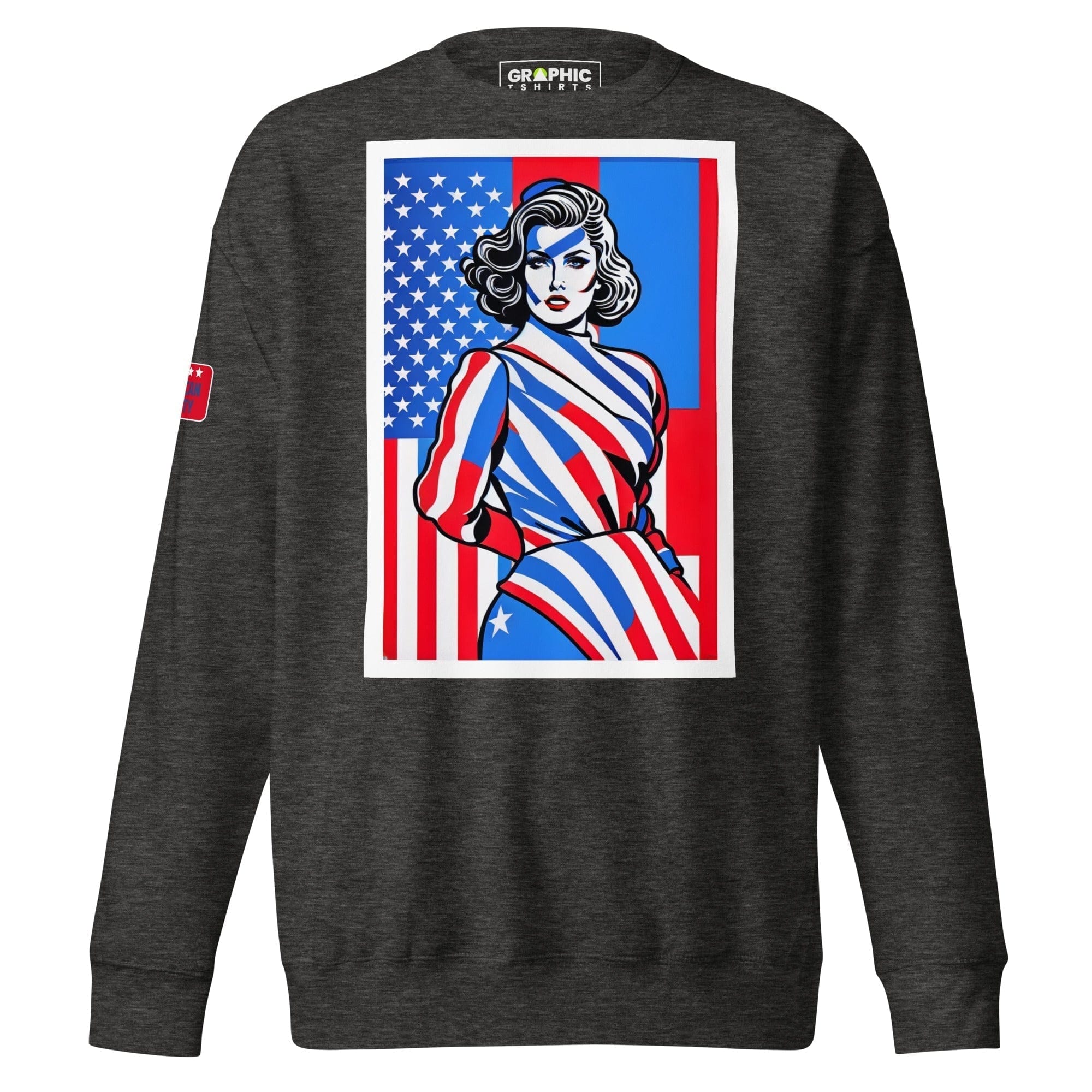 GRAPHIC T-SHIRTS Charcoal Heather / S Unisex Premium Sweatshirt - American Liberty Series v.10