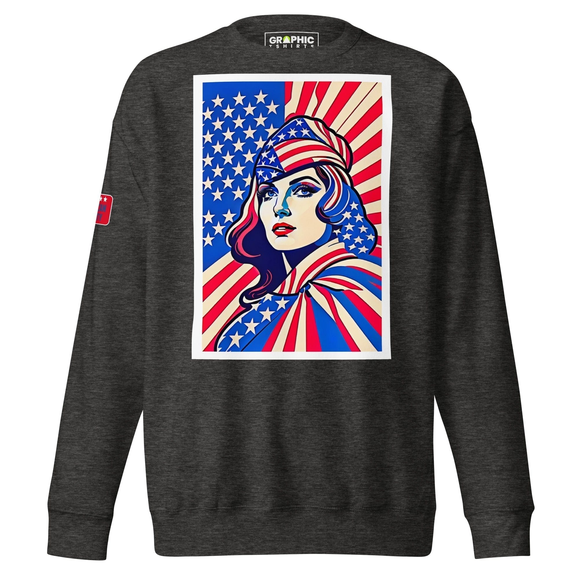 GRAPHIC T-SHIRTS Charcoal Heather / S Unisex Premium Sweatshirt - American Liberty Series v.25