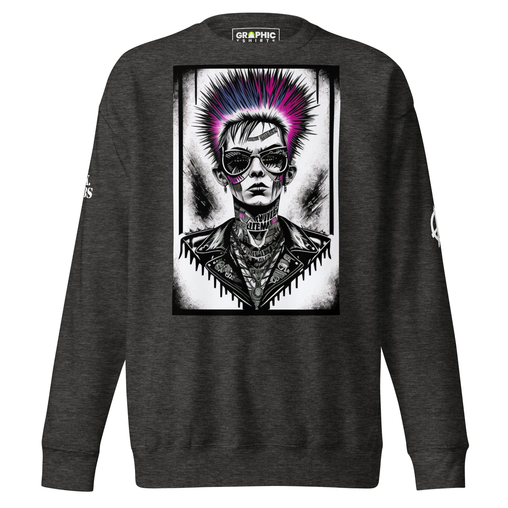 GRAPHIC T-SHIRTS Charcoal Heather / S Unisex Premium Sweatshirt - Punk Betty