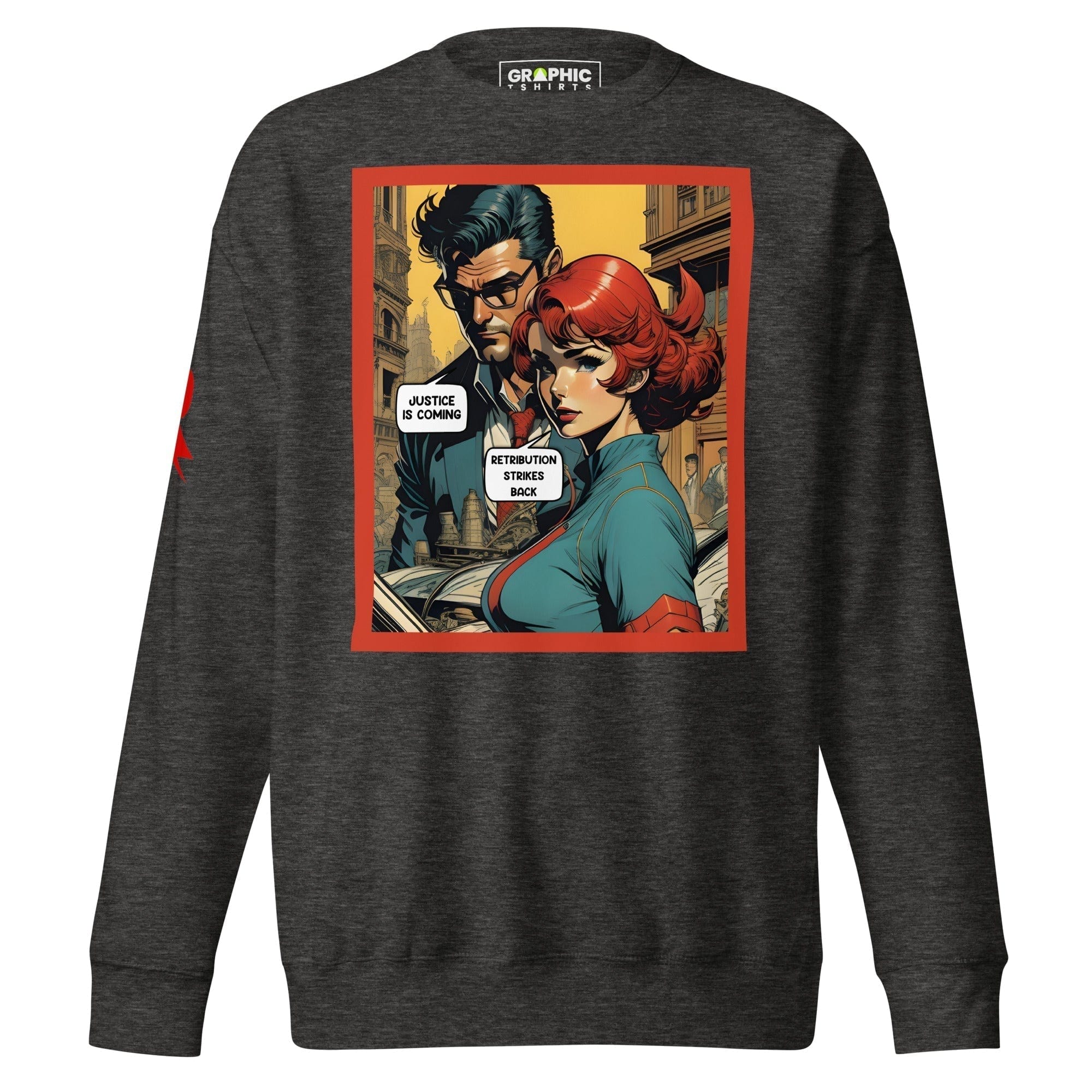 GRAPHIC T-SHIRTS Charcoal Heather / S Unisex Premium Sweatshirt - Retribution: Heroes Unleashed v.15