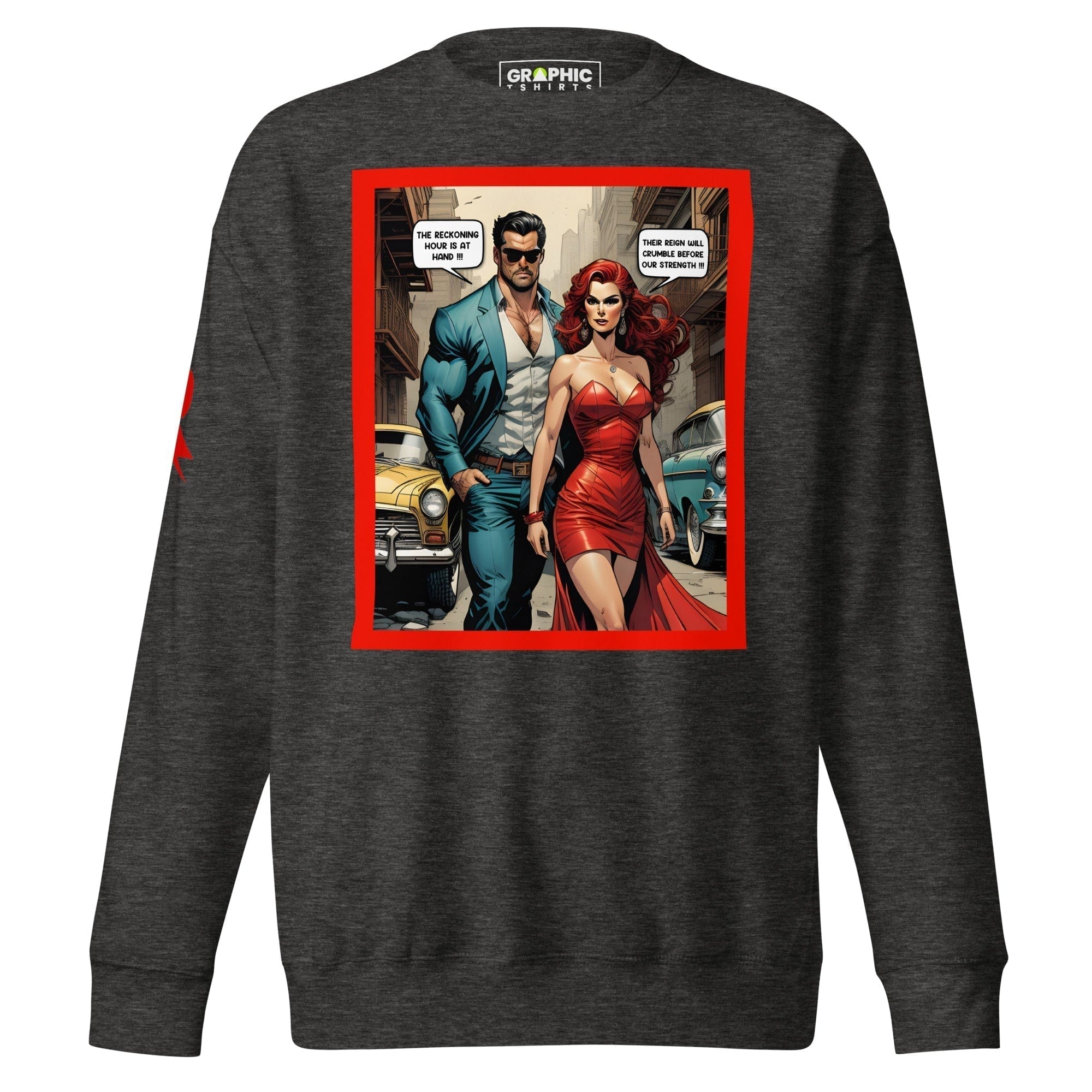 GRAPHIC T-SHIRTS Charcoal Heather / S Unisex Premium Sweatshirt - Retribution: Heroes Unleashed v.30