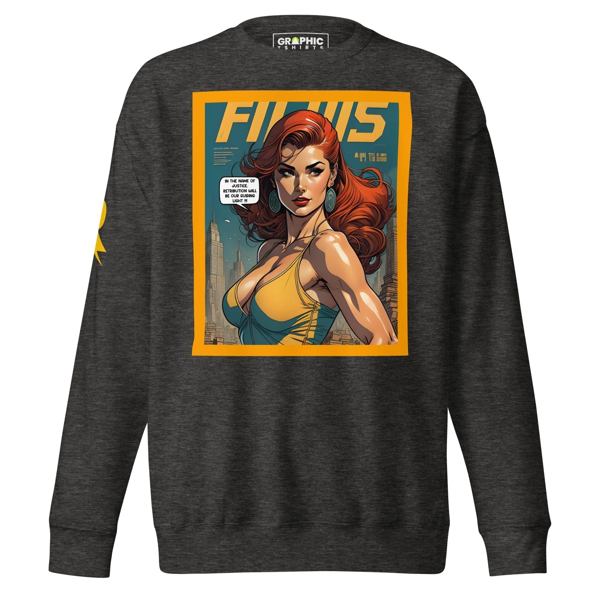 GRAPHIC T-SHIRTS Charcoal Heather / S Unisex Premium Sweatshirt - Retribution: Heroes Unleashed v.37