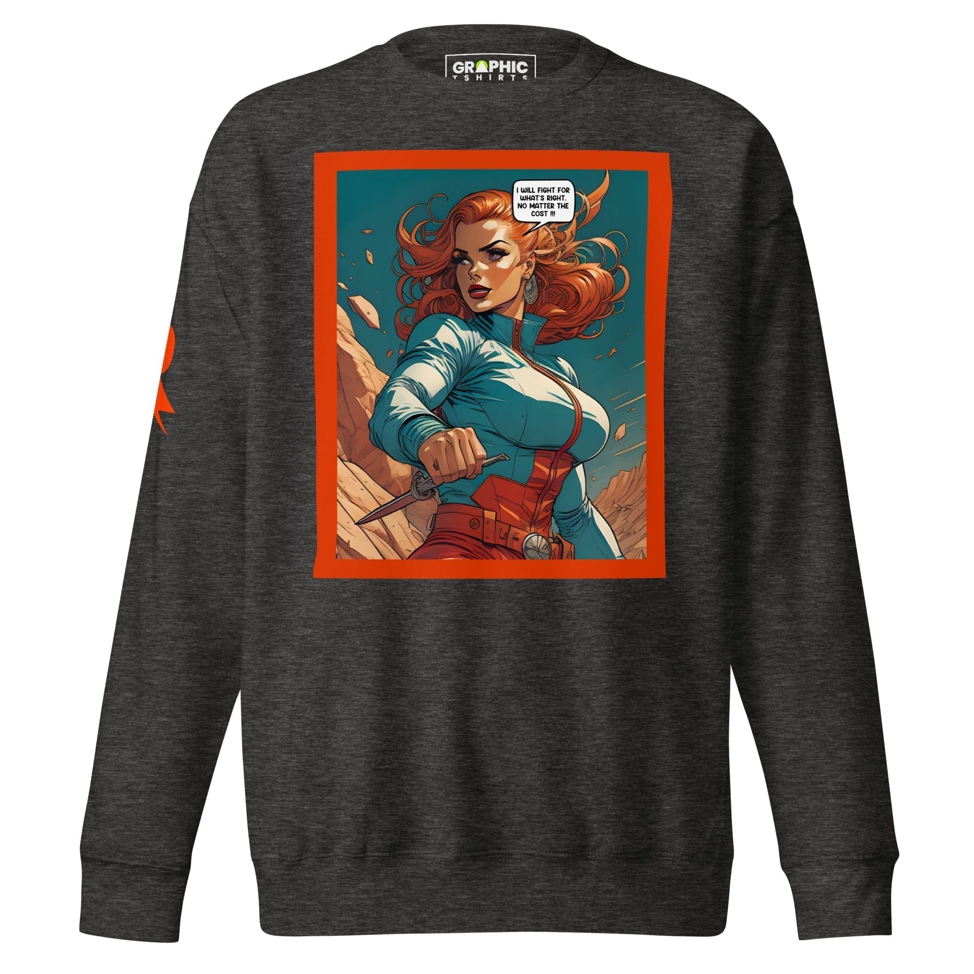 GRAPHIC T-SHIRTS Charcoal Heather / S Unisex Premium Sweatshirt - Retribution: Heroes Unleashed v.55