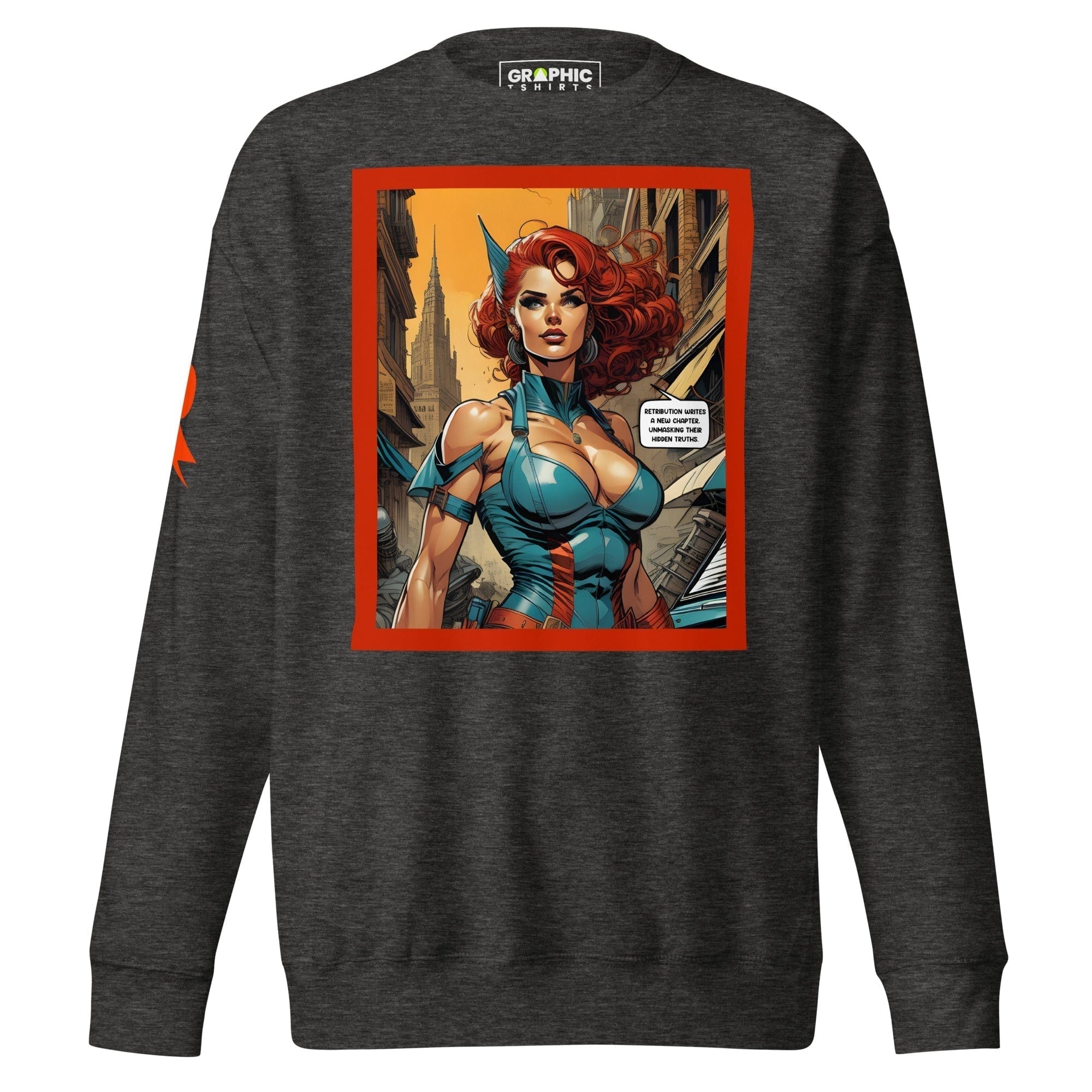 GRAPHIC T-SHIRTS Charcoal Heather / S Unisex Premium Sweatshirt - Retribution: Heroes Unleashed v.65