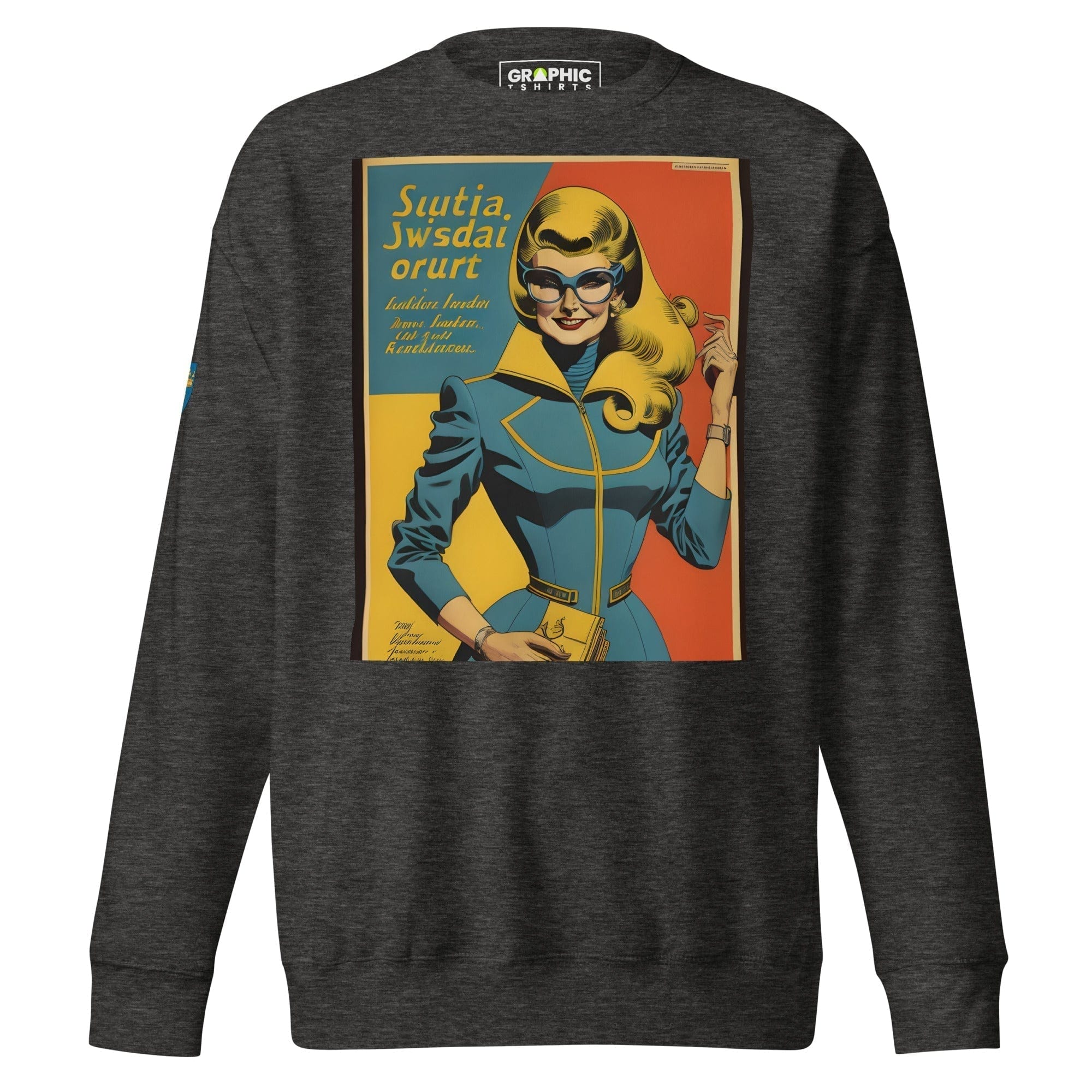 GRAPHIC T-SHIRTS Charcoal Heather / S Unisex Premium Sweatshirt - Swedish Vintage Fashion Series v.33