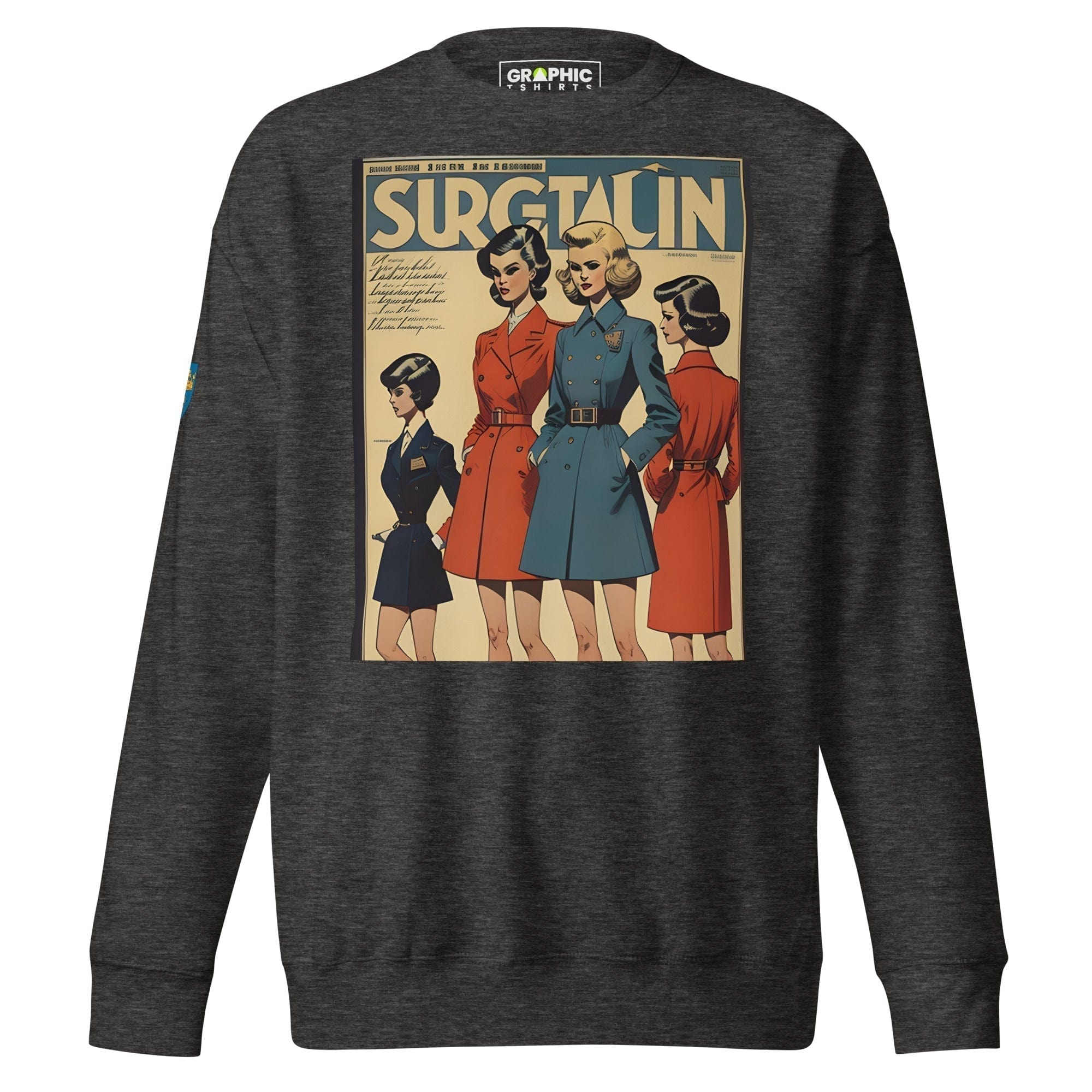 GRAPHIC T-SHIRTS Charcoal Heather / S Unisex Premium Sweatshirt - Swedish Vintage Fashion Series v.45