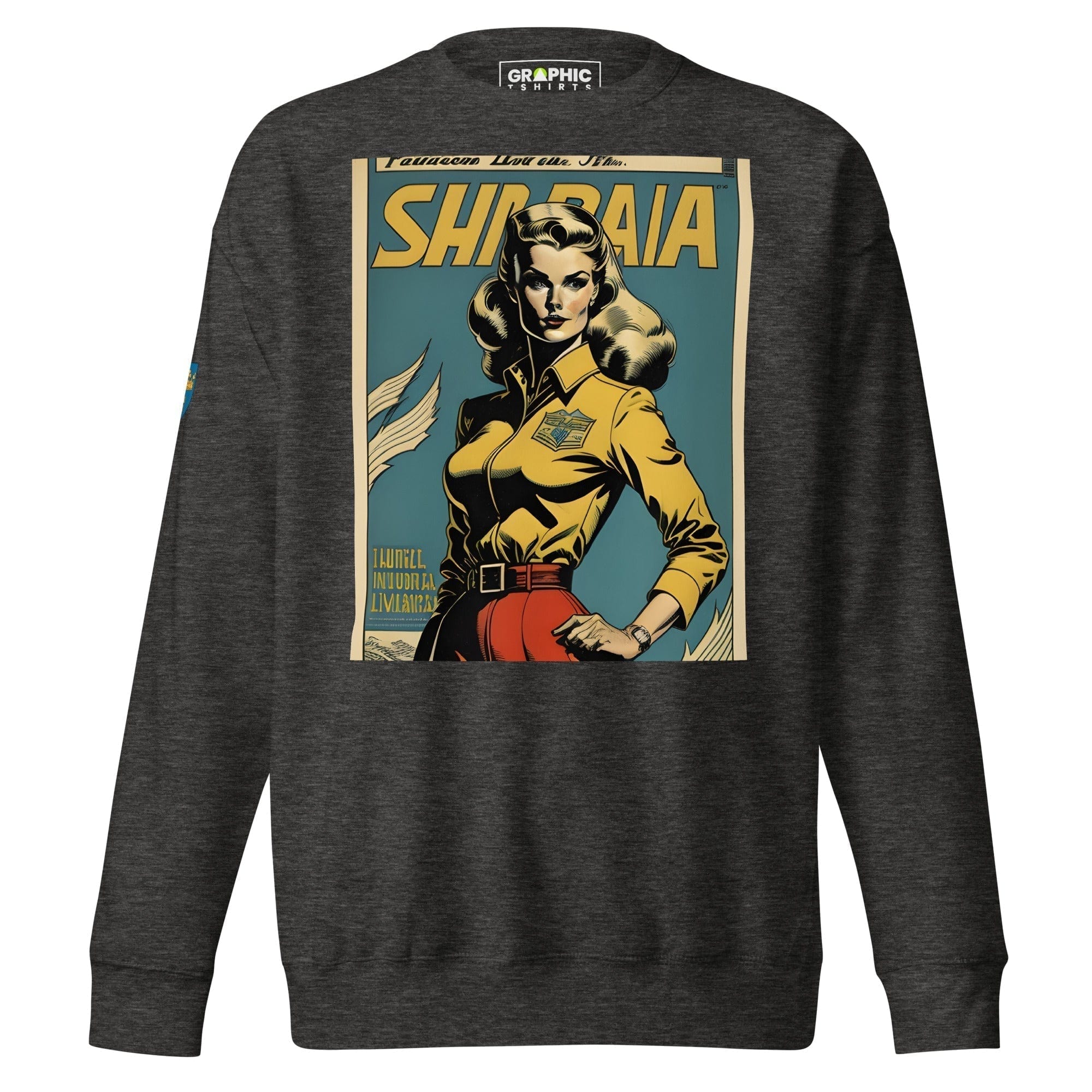 GRAPHIC T-SHIRTS Charcoal Heather / S Unisex Premium Sweatshirt - Swedish Vintage Fashion Series v.50