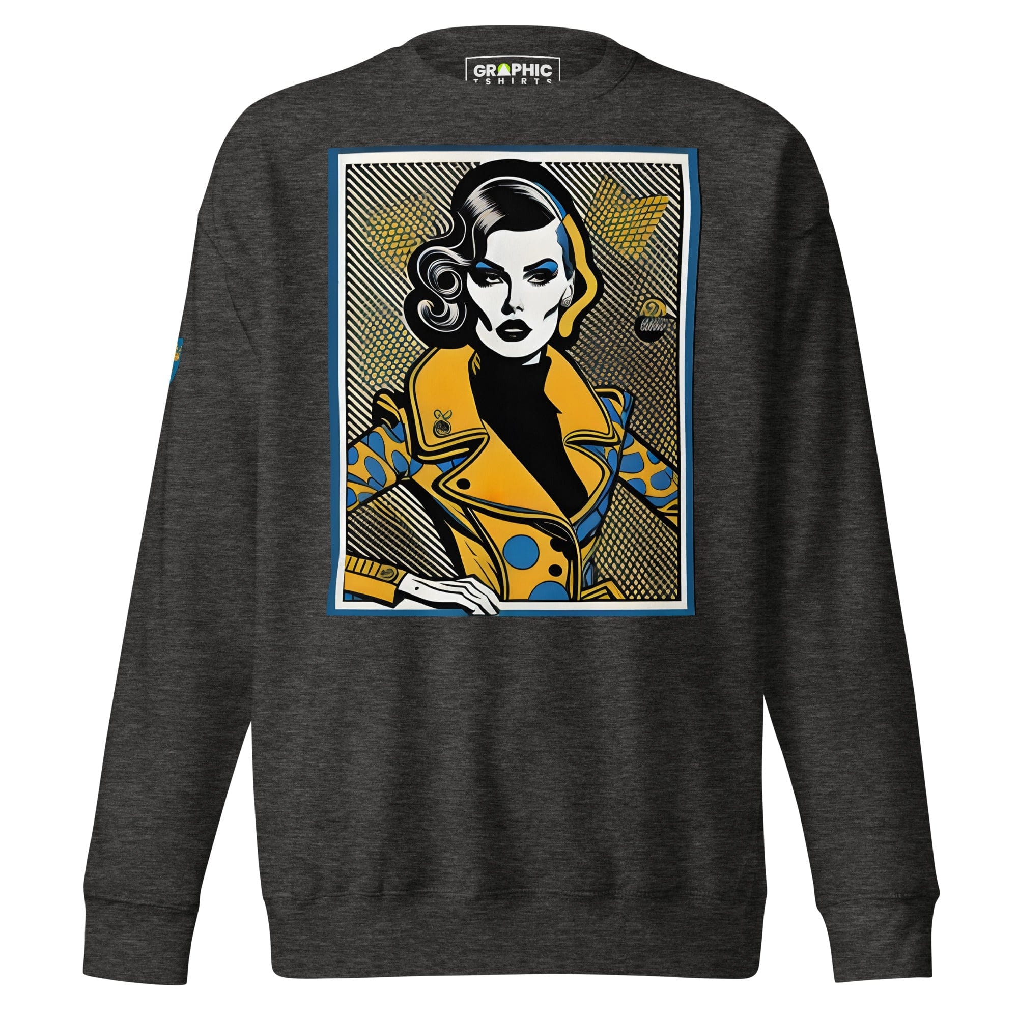 GRAPHIC T-SHIRTS Charcoal Heather / S Unisex Premium Sweatshirt - Swedish Vintage Fashion Series v.85