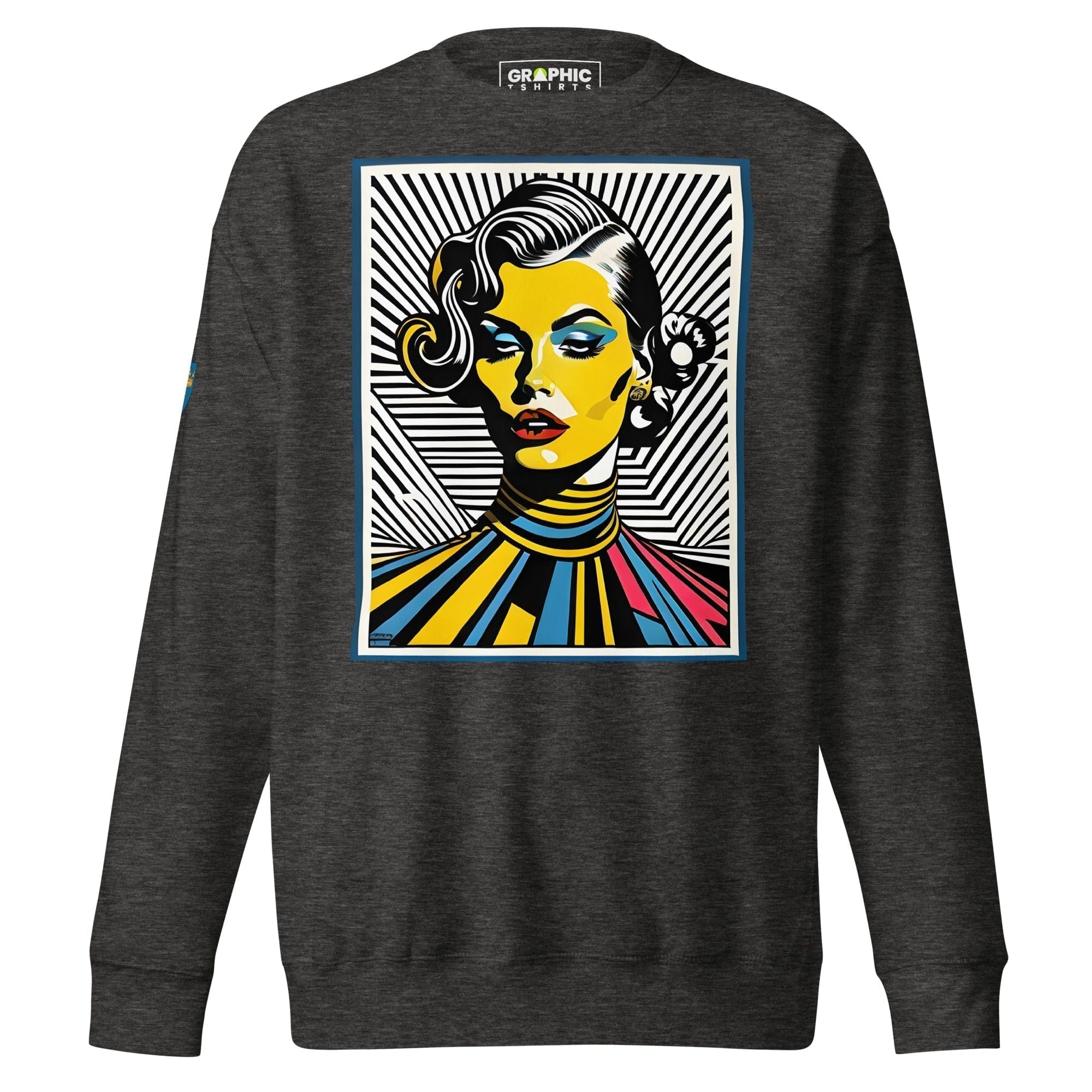 GRAPHIC T-SHIRTS Charcoal Heather / S Unisex Premium Sweatshirt - Swedish Vintage Fashion Series v.89