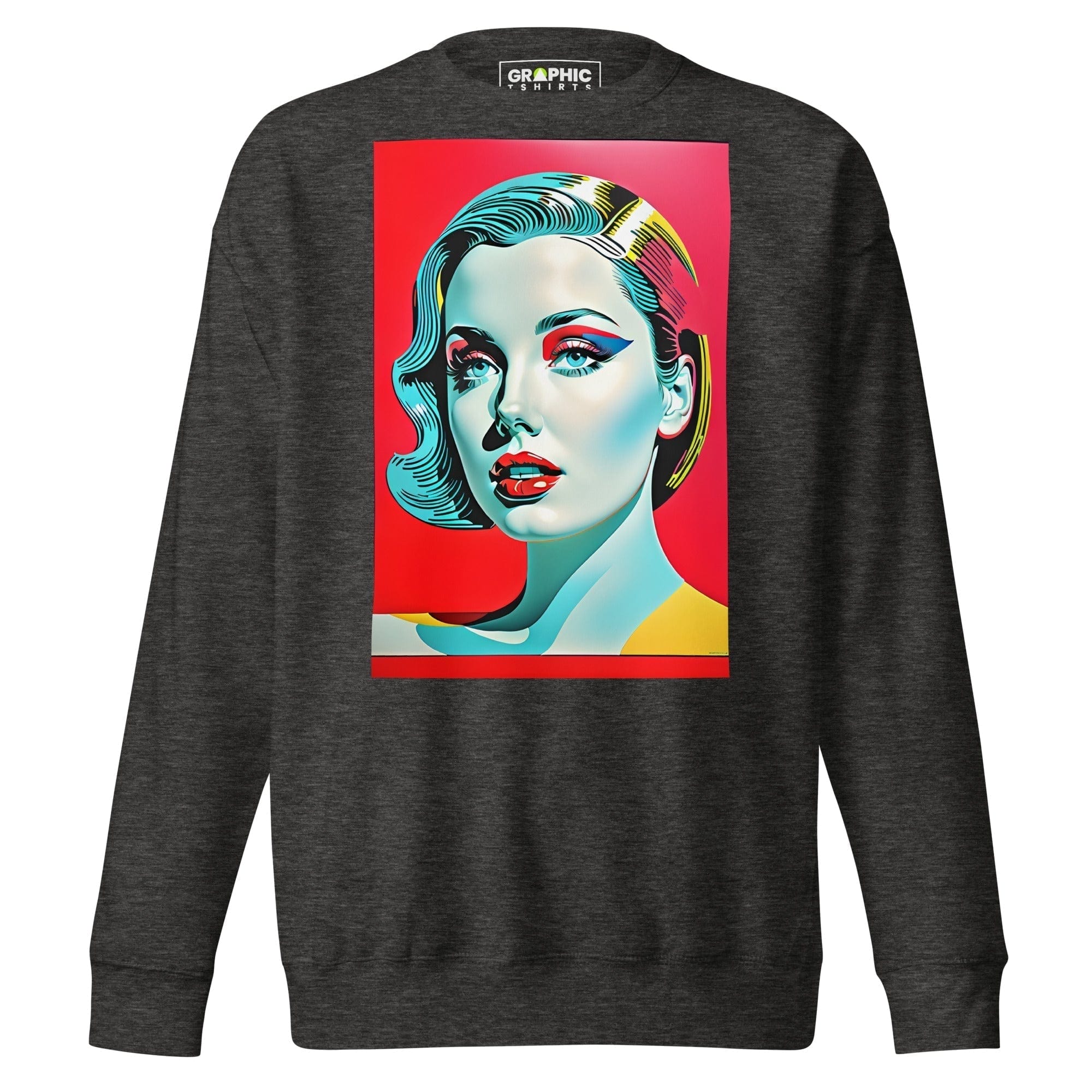 GRAPHIC T-SHIRTS Charcoal Heather / S Unisex Premium Sweatshirt - Vintage American Superstar Series v.13