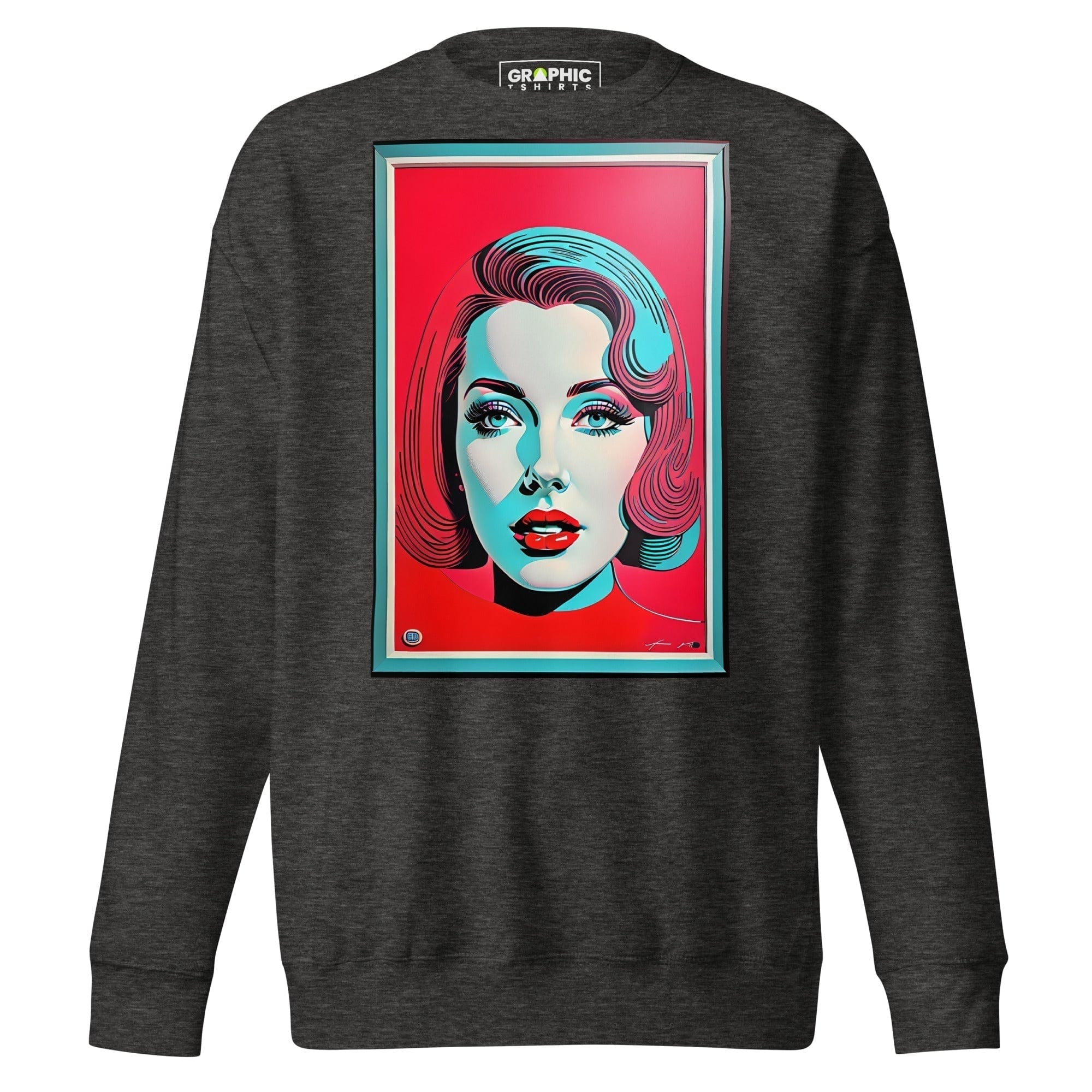 GRAPHIC T-SHIRTS Charcoal Heather / S Unisex Premium Sweatshirt - Vintage American Superstar Series v.17