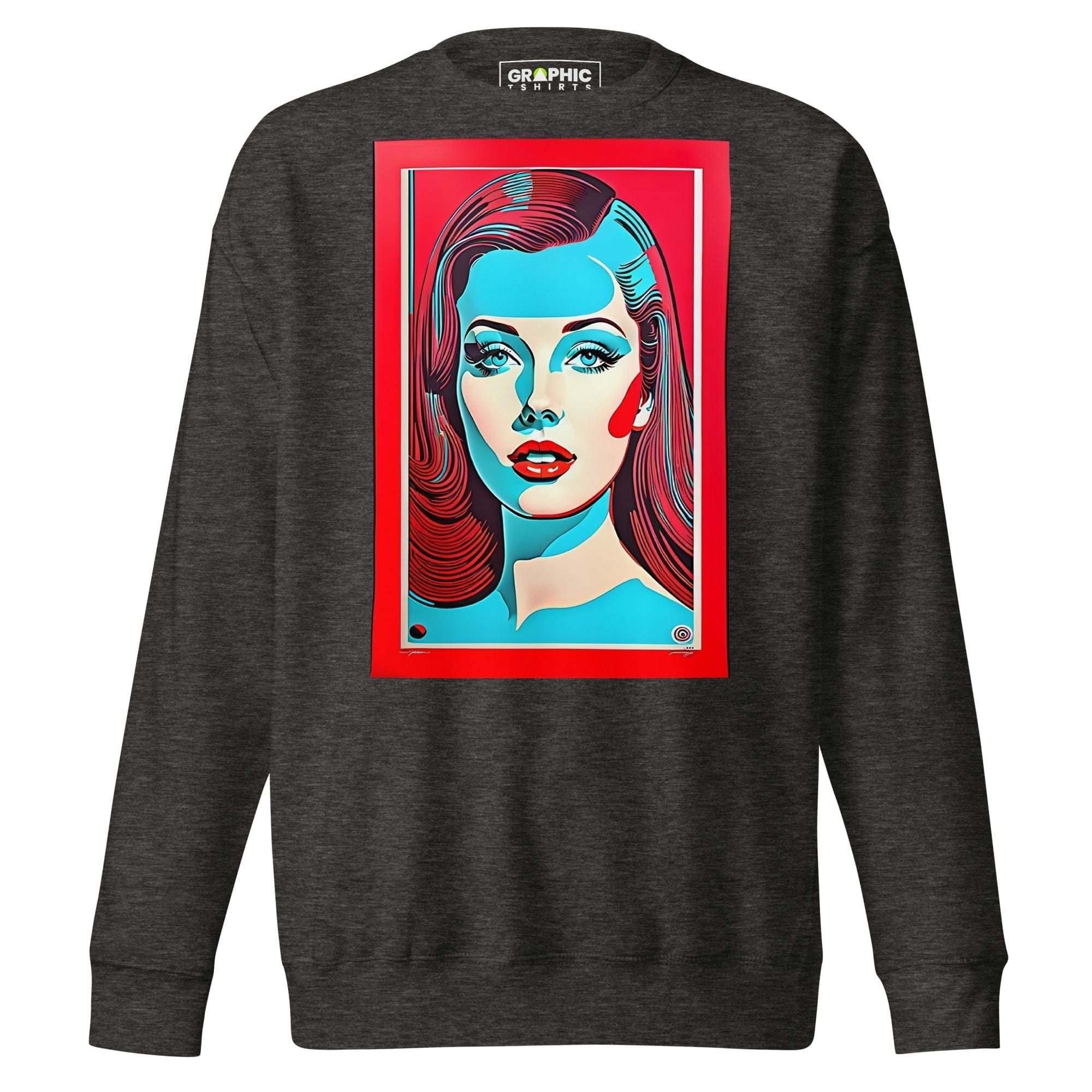 GRAPHIC T-SHIRTS Charcoal Heather / S Unisex Premium Sweatshirt - Vintage American Superstar Series v.19