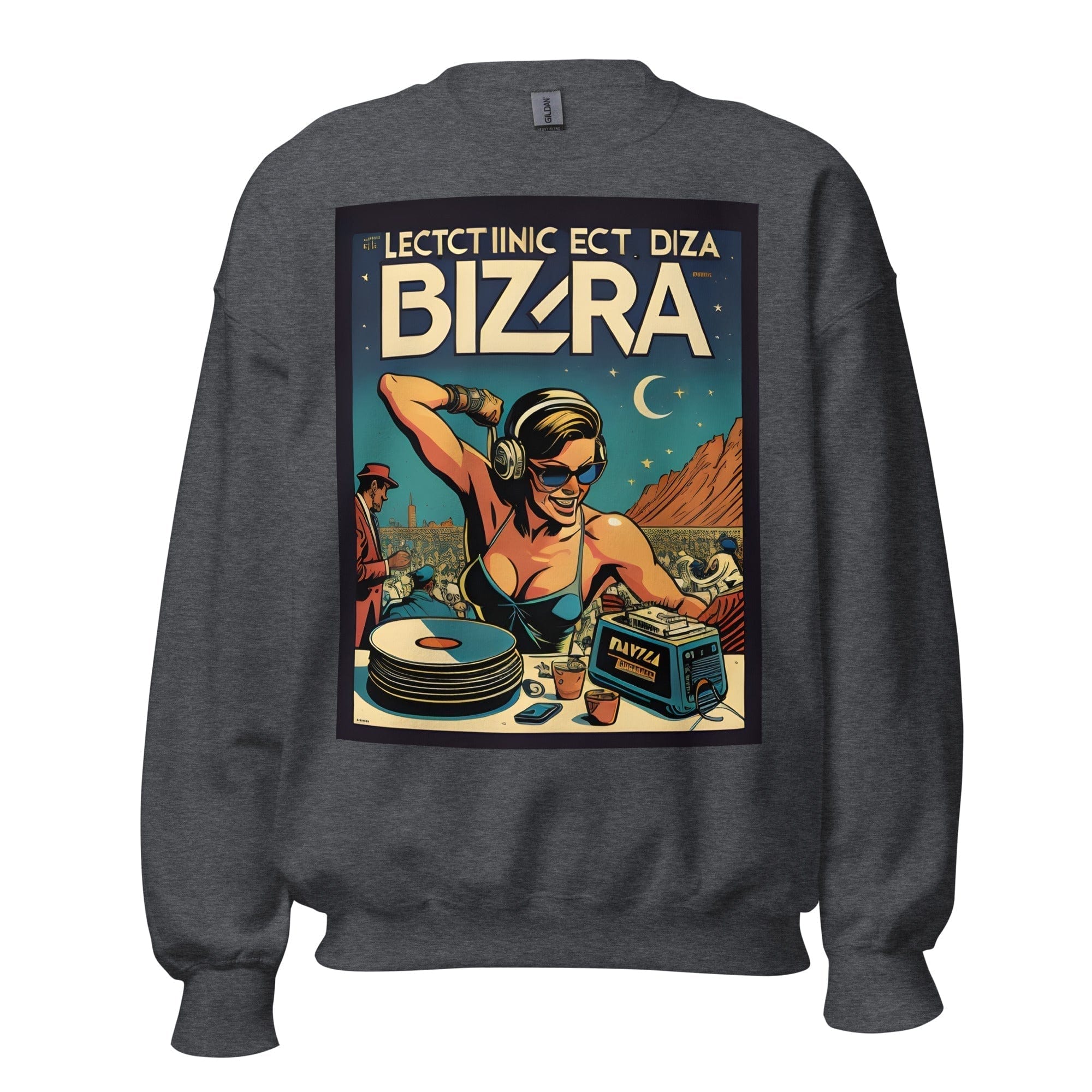 GRAPHIC T-SHIRTS Dark Heather / S Unisex Crew Neck Sweatshirt - Ibiza Night Club Heroes Comic Series v.17