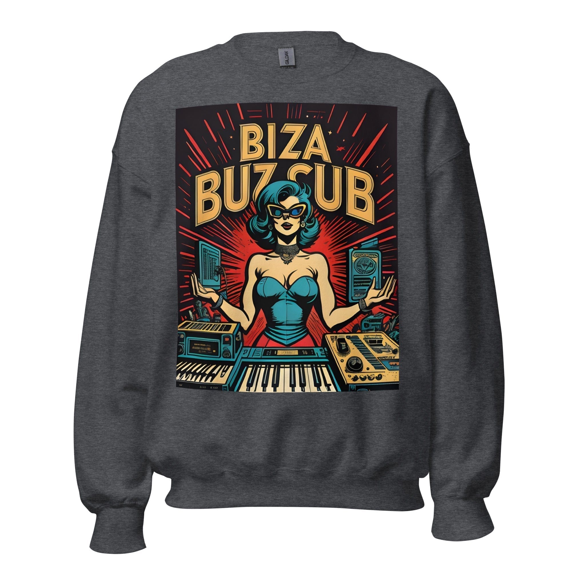 GRAPHIC T-SHIRTS Dark Heather / S Unisex Crew Neck Sweatshirt - Ibiza Night Club Heroes Comic Series v.21