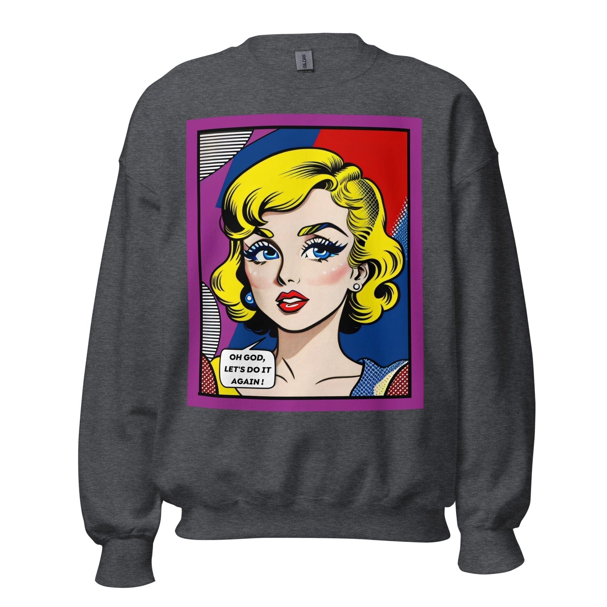 GRAPHIC T-SHIRTS Dark Heather / S Unisex Crew Neck Sweatshirt - Vintage American Comic Series v.23