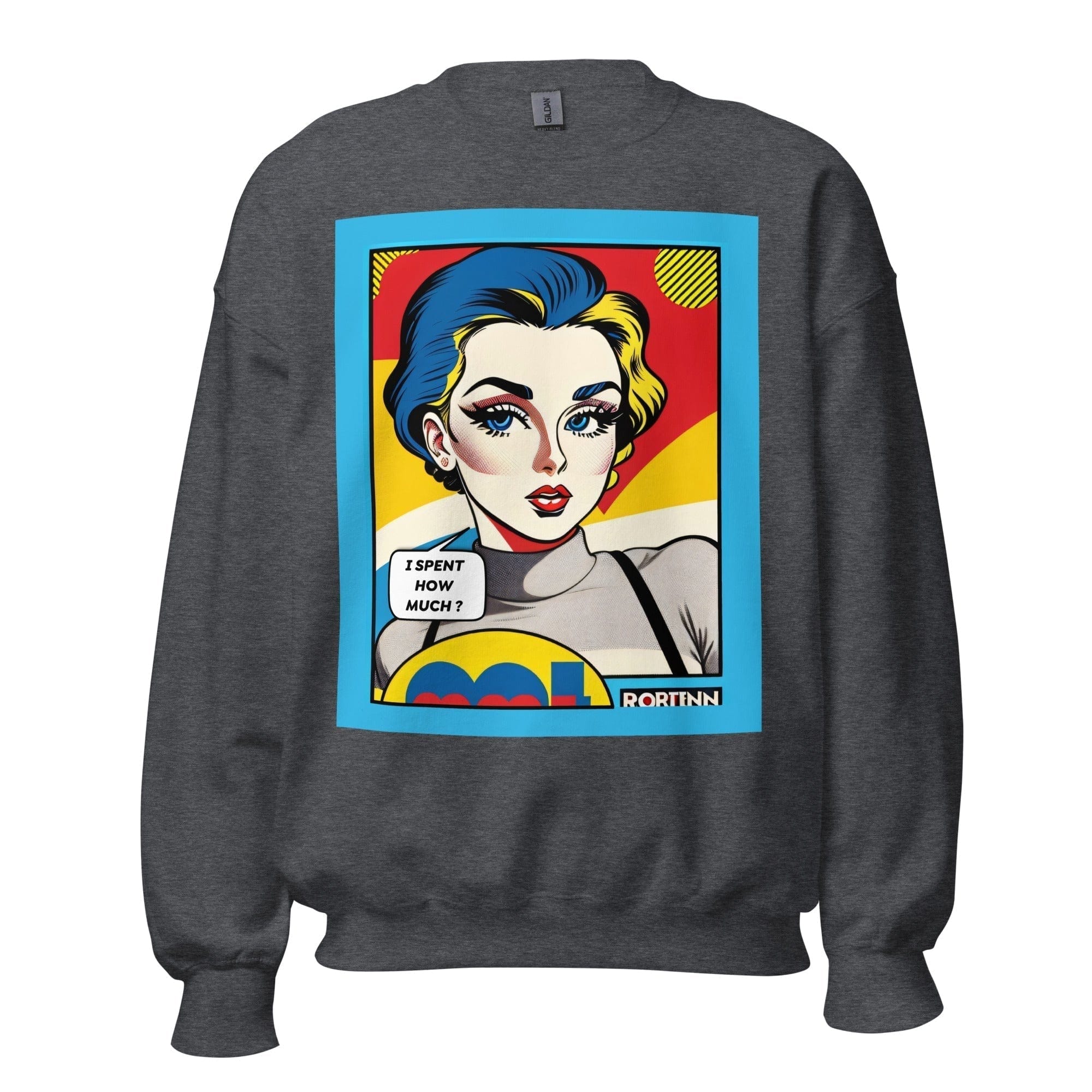 GRAPHIC T-SHIRTS Dark Heather / S Unisex Crew Neck Sweatshirt - Vintage American Comic Series v.24