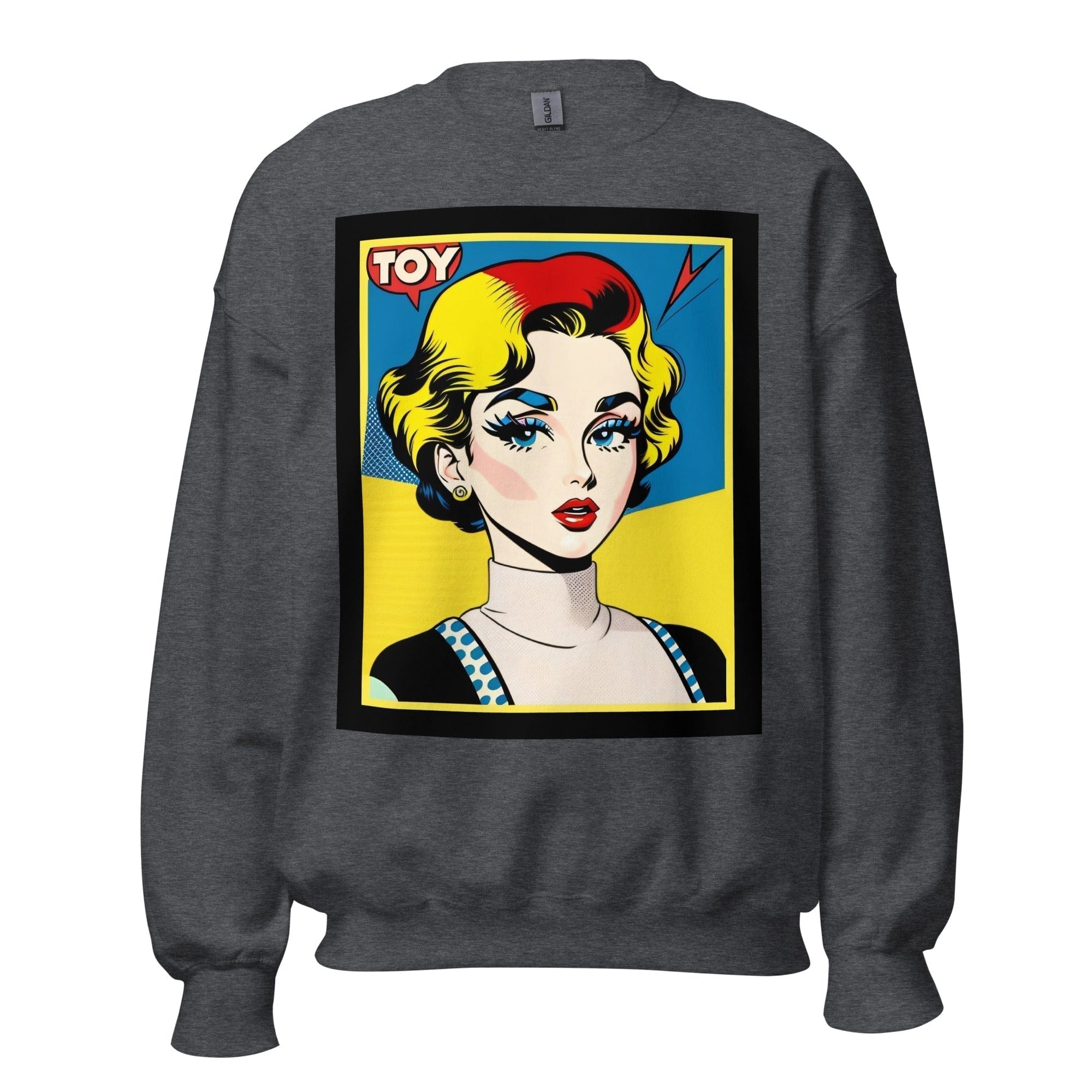 GRAPHIC T-SHIRTS Dark Heather / S Unisex Crew Neck Sweatshirt - Vintage American Comic Series v.30