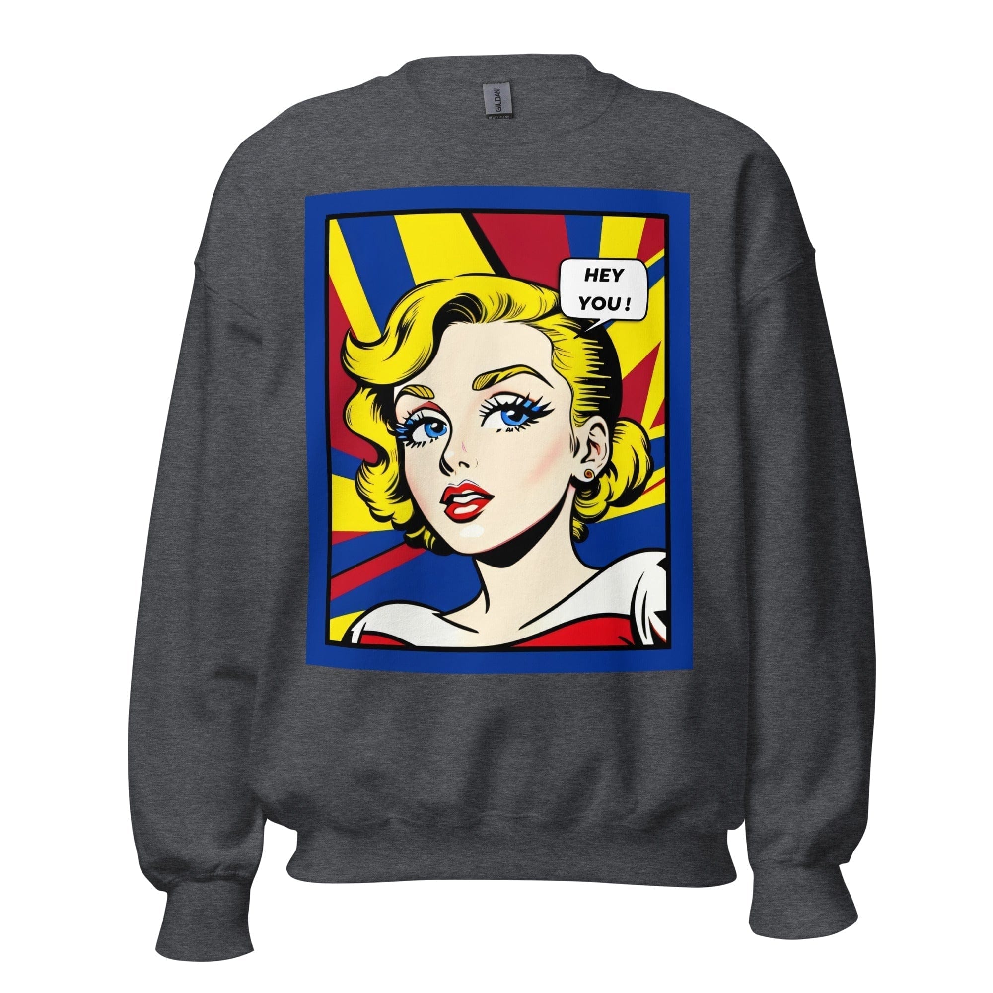 GRAPHIC T-SHIRTS Dark Heather / S Unisex Crew Neck Sweatshirt - Vintage American Comic Series v.4