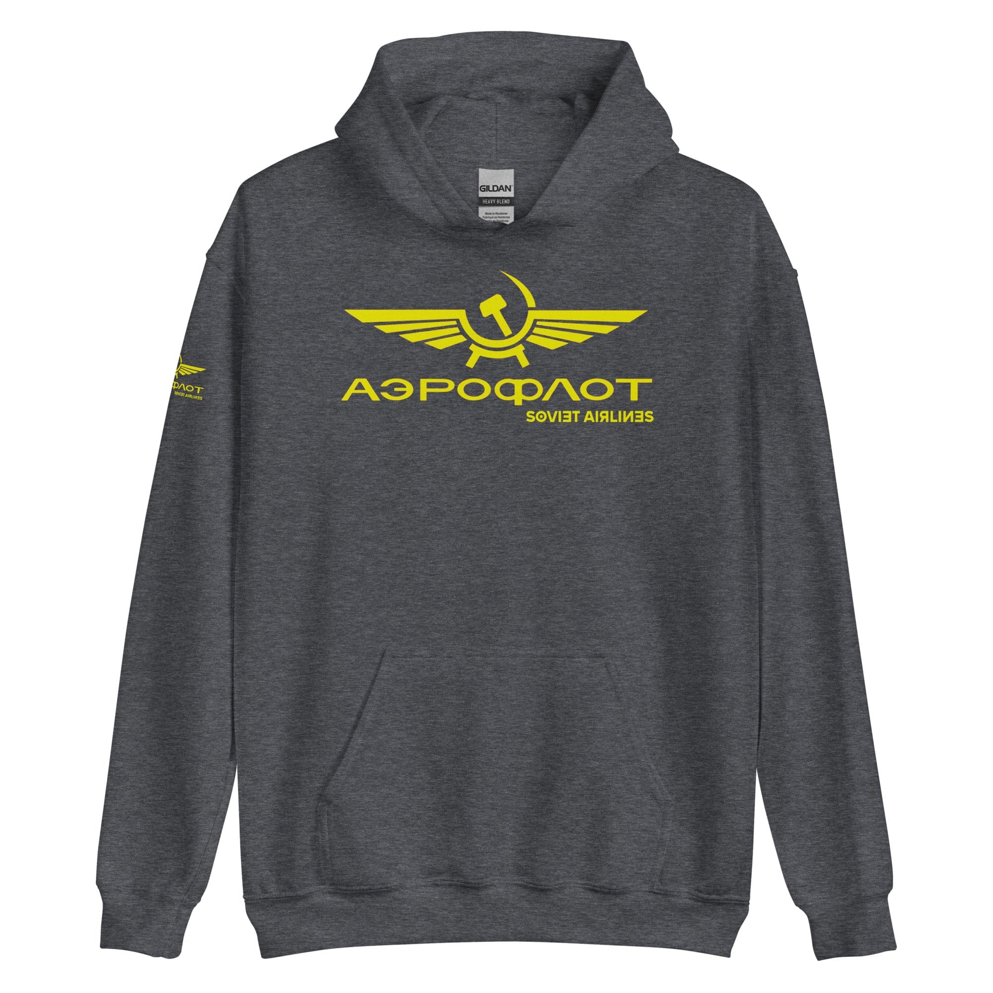 GRAPHIC T-SHIRTS Dark Heather / S Unisex Heavy Blend Hoodie - Aeroflot Soviet Airlines v.11