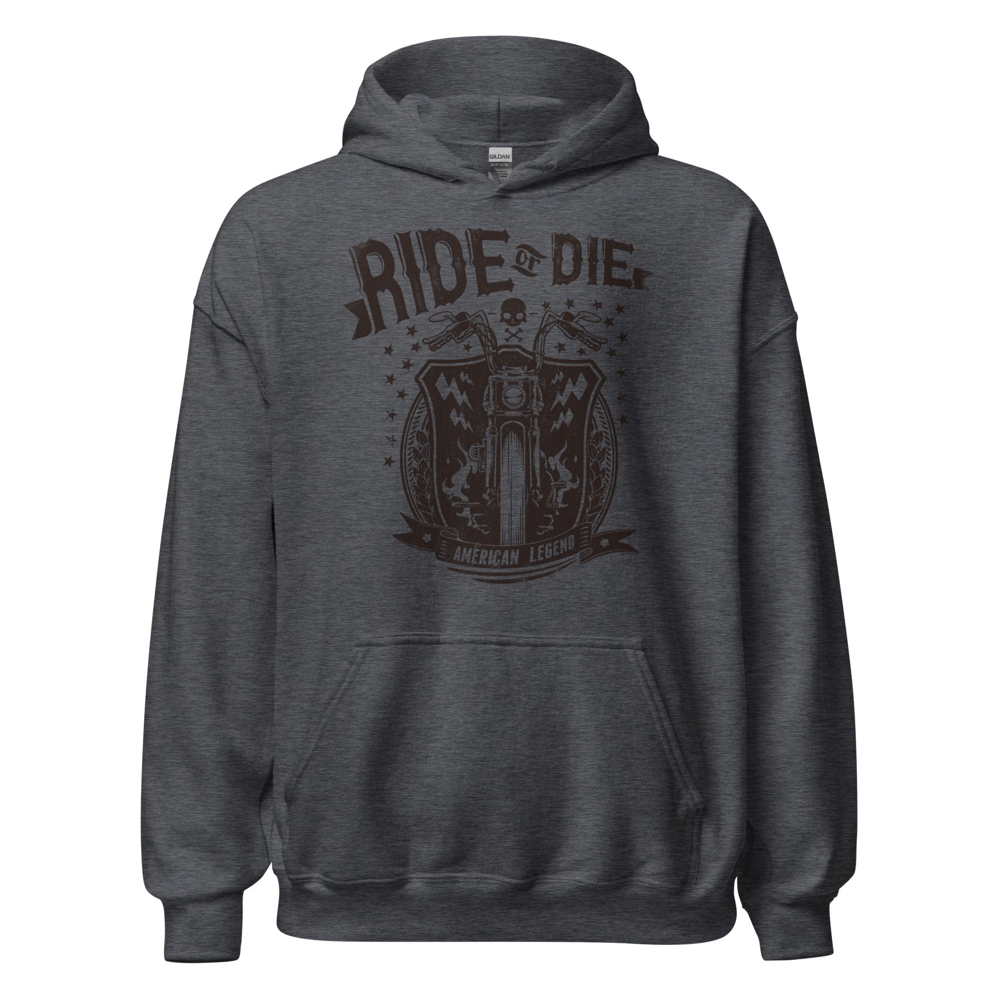 GRAPHIC T-SHIRTS Dark Heather / S Unisex Heavy Blend Hoodie - Ride Or Die American Legend