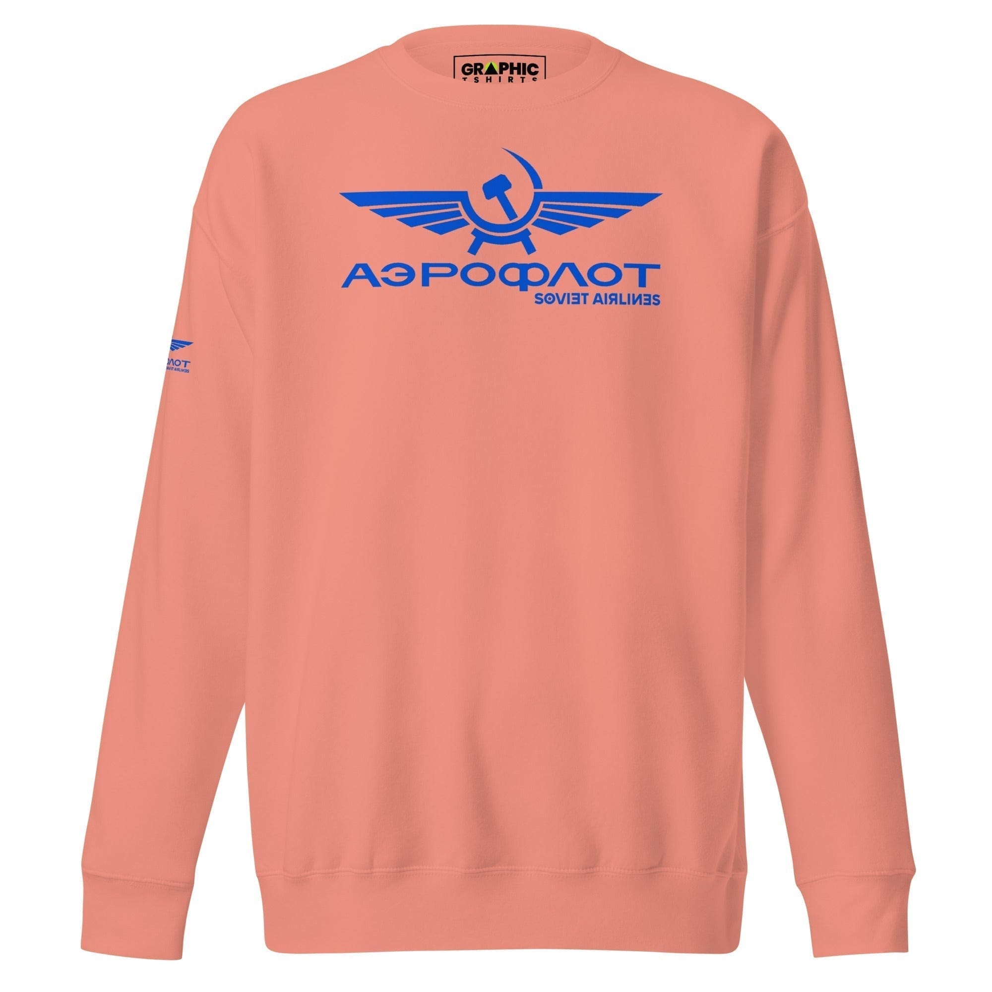 GRAPHIC T-SHIRTS Dusty Rose / S Unisex Premium Sweatshirt - Aeroflot Soviet Airlines v.8