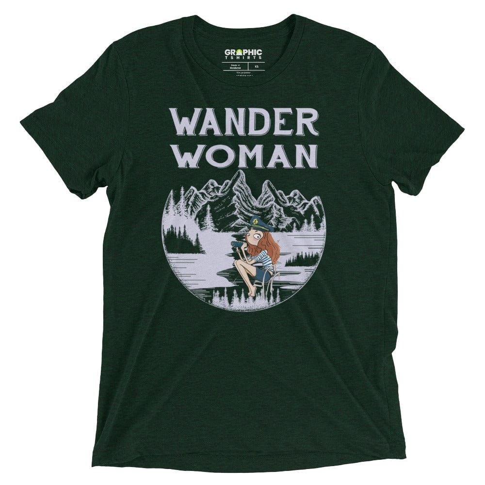 GRAPHIC T-SHIRTS Emerald Triblend / XS Women's Tri-Blend T-Shirt - Wander Woman