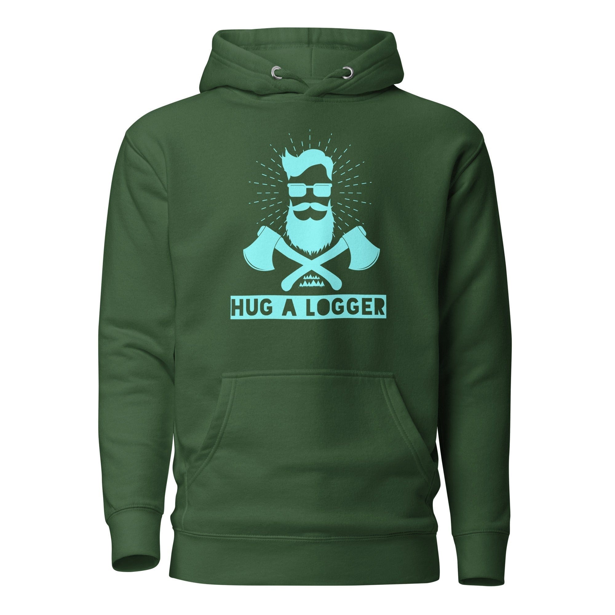 GRAPHIC T-SHIRTS Forest Green / S Unisex Premium Hoodie - Hug A Logger