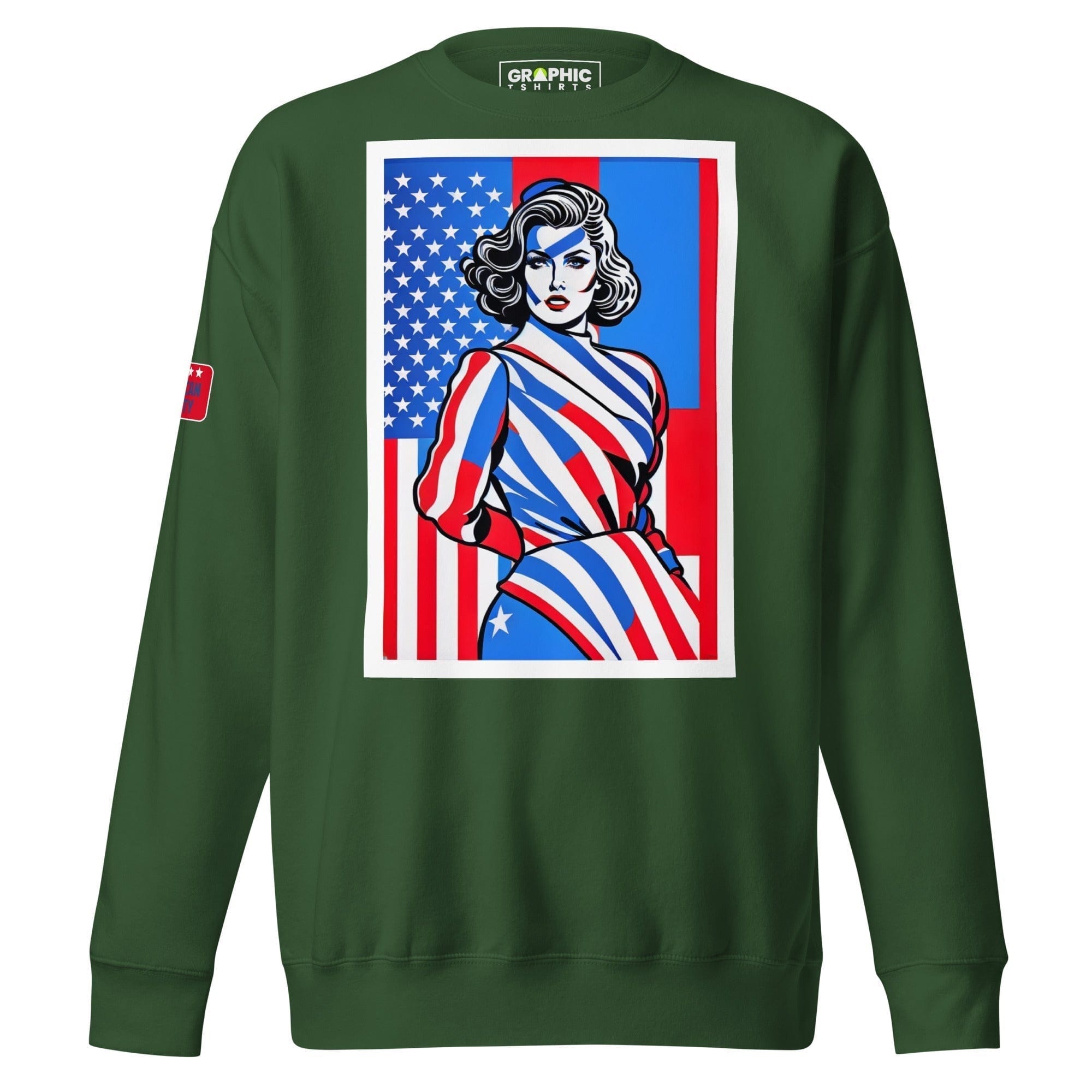 GRAPHIC T-SHIRTS Forest Green / S Unisex Premium Sweatshirt - American Liberty Series v.10