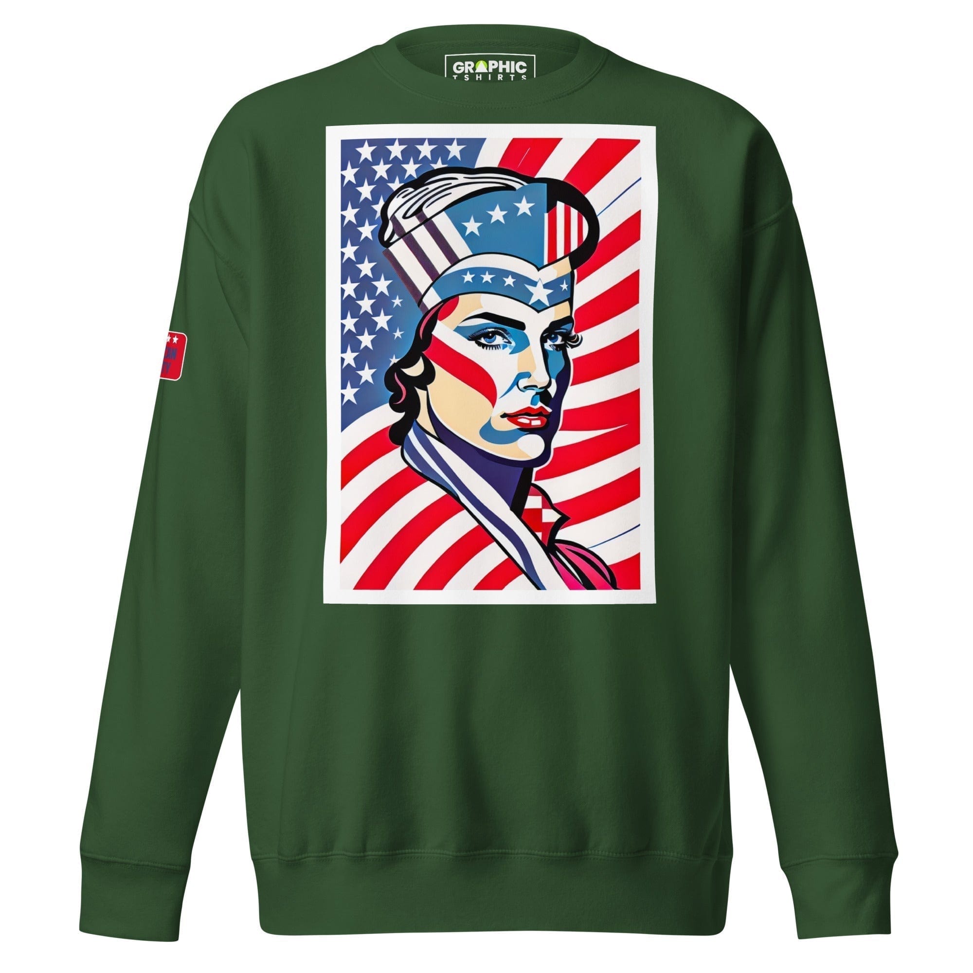 GRAPHIC T-SHIRTS Forest Green / S Unisex Premium Sweatshirt - American Liberty Series v.2