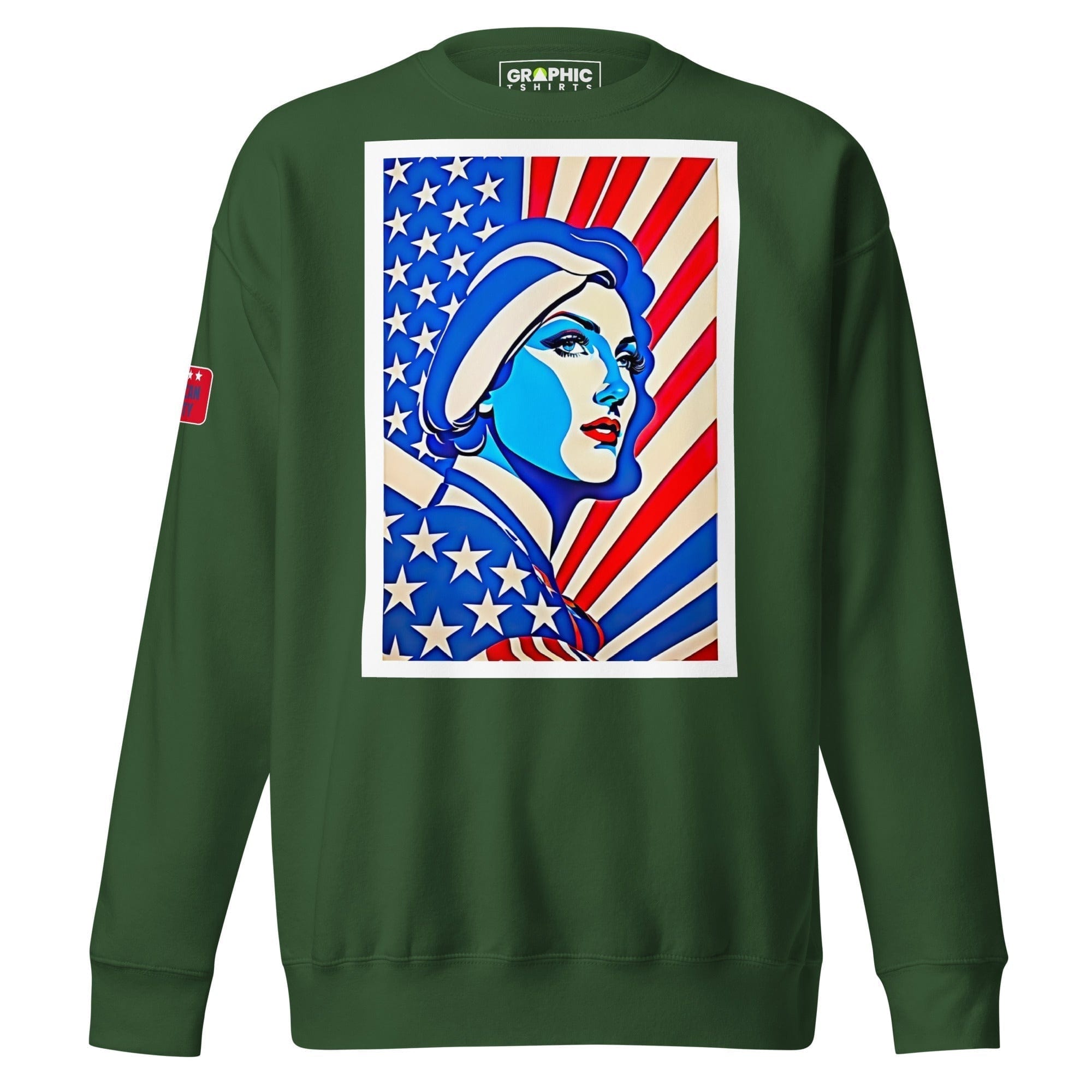 GRAPHIC T-SHIRTS Forest Green / S Unisex Premium Sweatshirt - American Liberty Series v.23