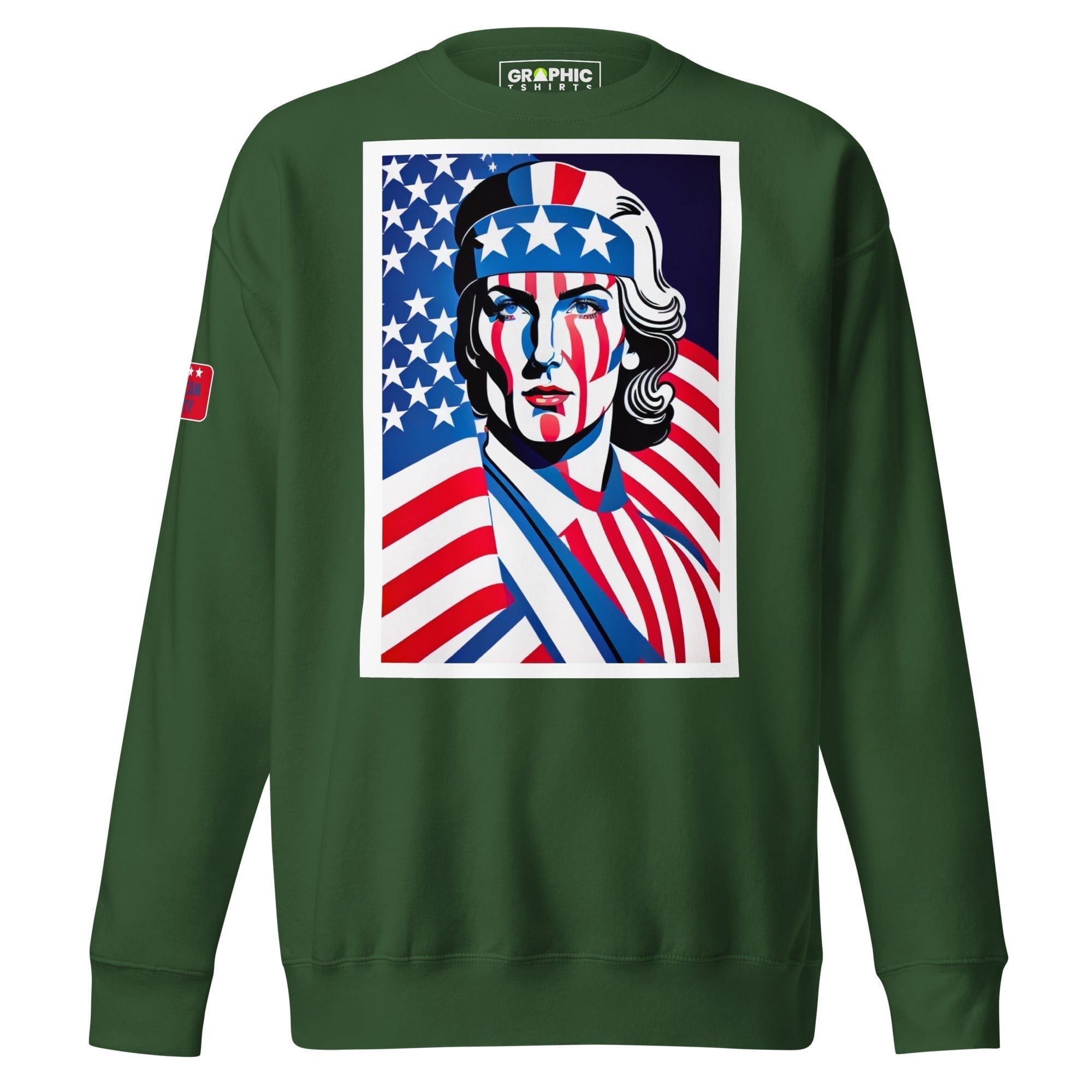 GRAPHIC T-SHIRTS Forest Green / S Unisex Premium Sweatshirt - American Liberty Series v.24