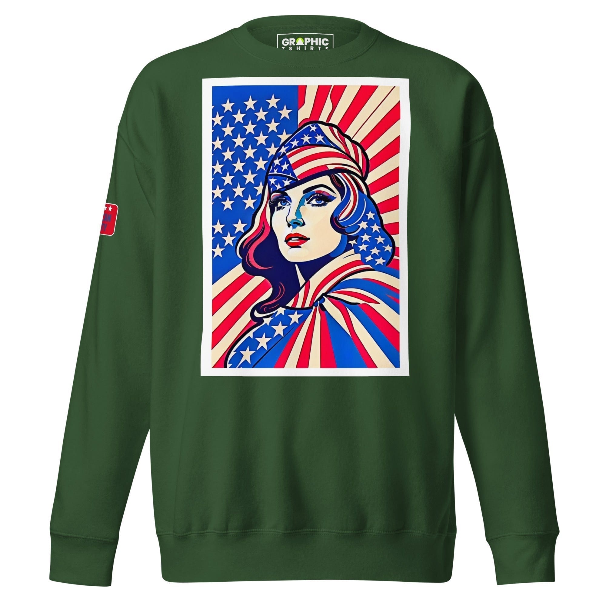 GRAPHIC T-SHIRTS Forest Green / S Unisex Premium Sweatshirt - American Liberty Series v.25