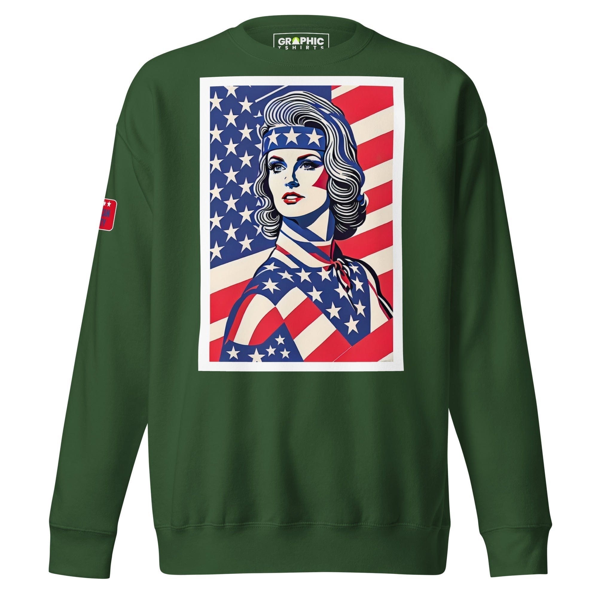 GRAPHIC T-SHIRTS Forest Green / S Unisex Premium Sweatshirt - American Liberty Series v.32