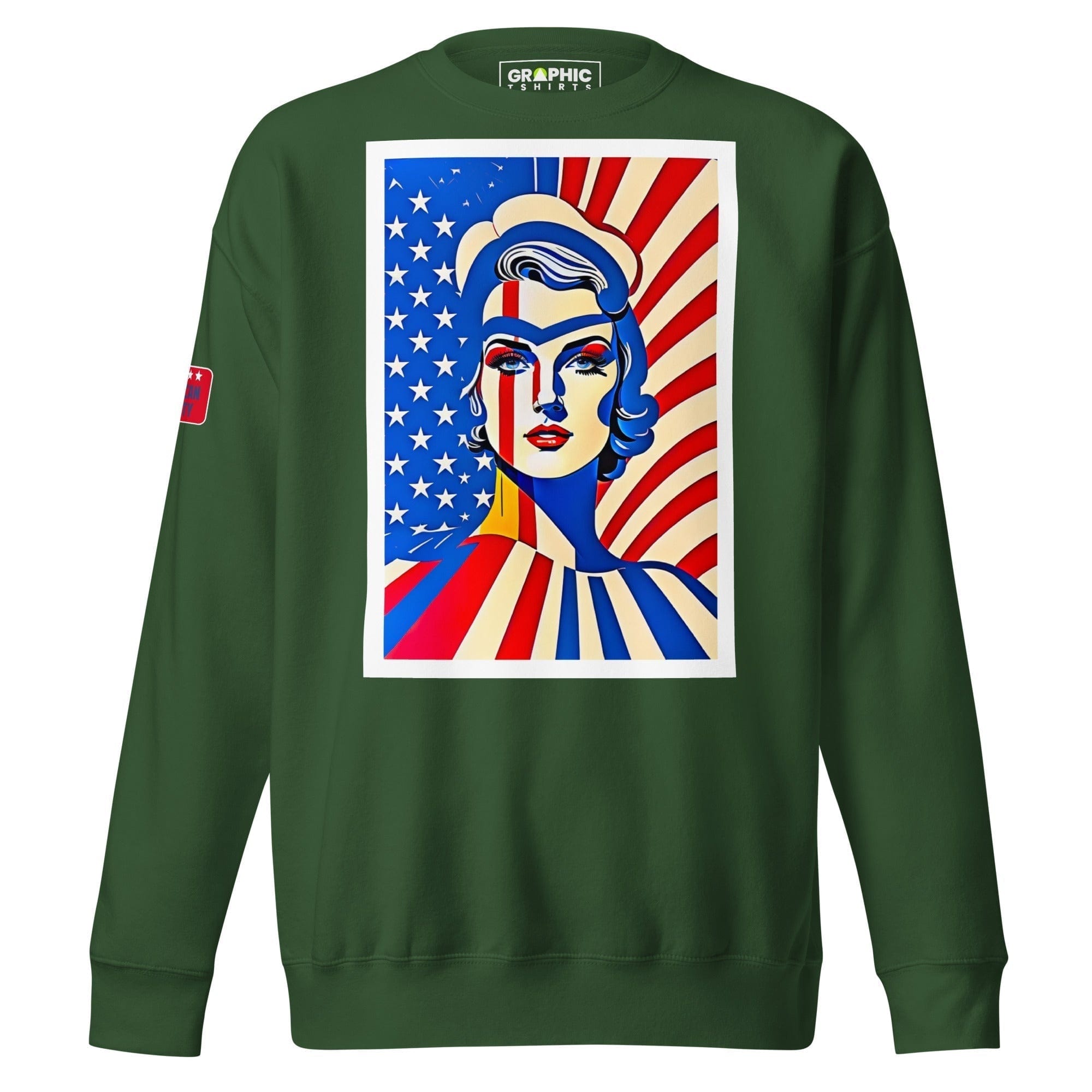 GRAPHIC T-SHIRTS Forest Green / S Unisex Premium Sweatshirt - American Liberty Series v.4