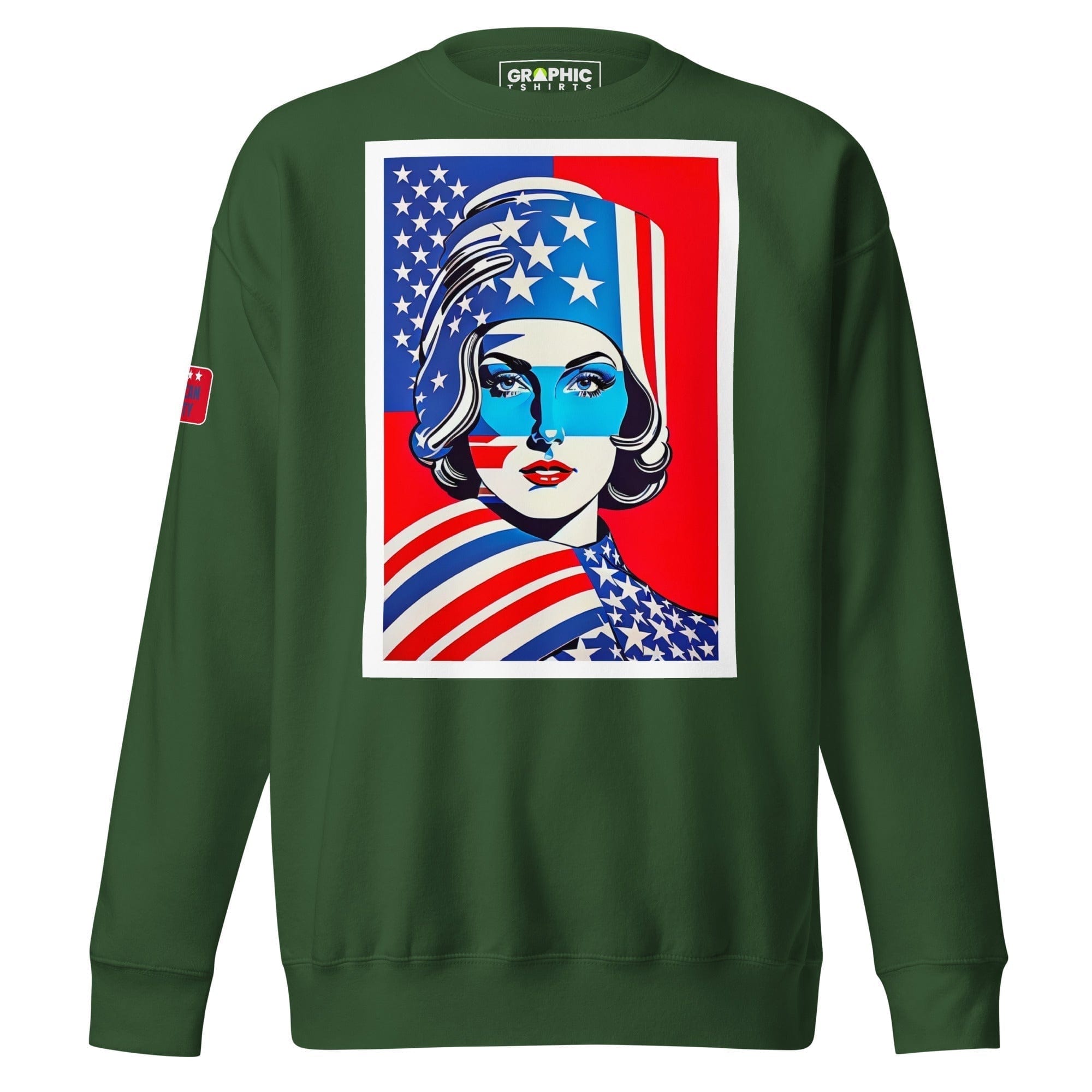 GRAPHIC T-SHIRTS Forest Green / S Unisex Premium Sweatshirt - American Liberty Series v.5