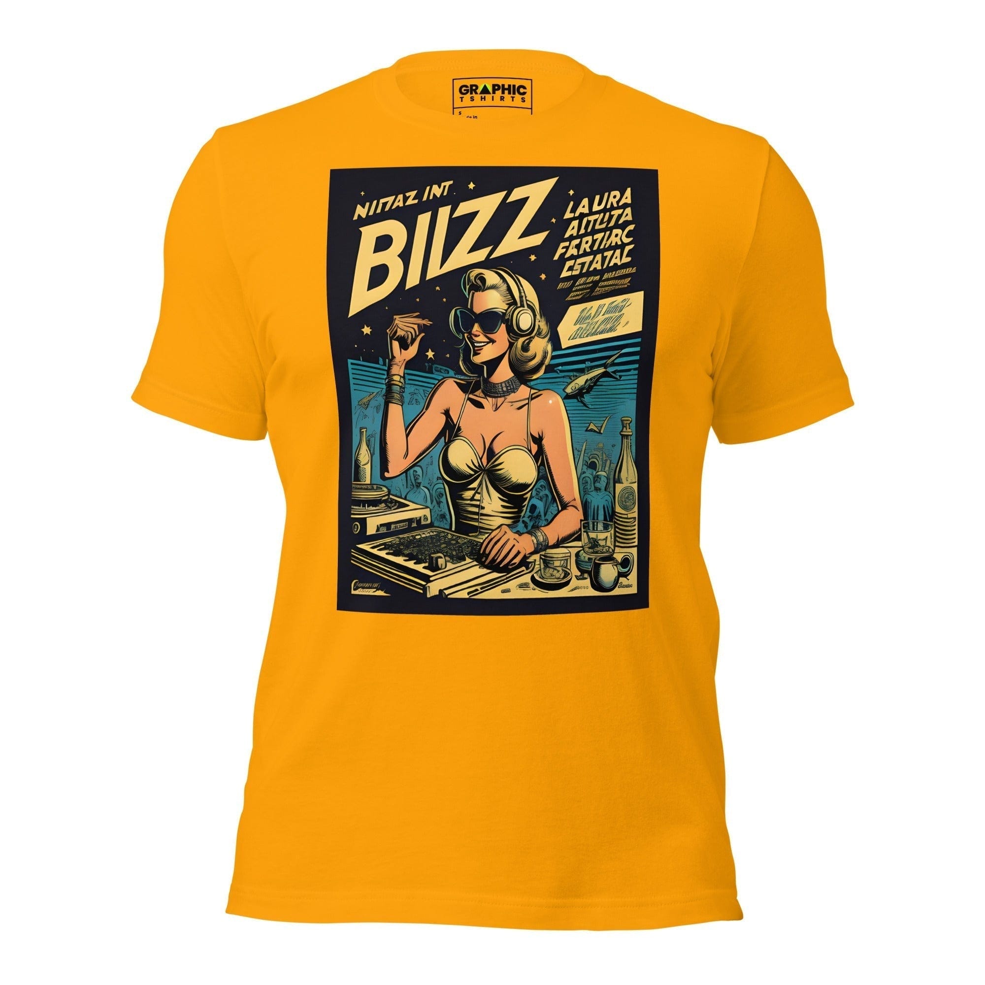 GRAPHIC T-SHIRTS Gold / S Unisex Crew Neck T-Shirt - Ibiza Night Club Heroes Comic Series v.15