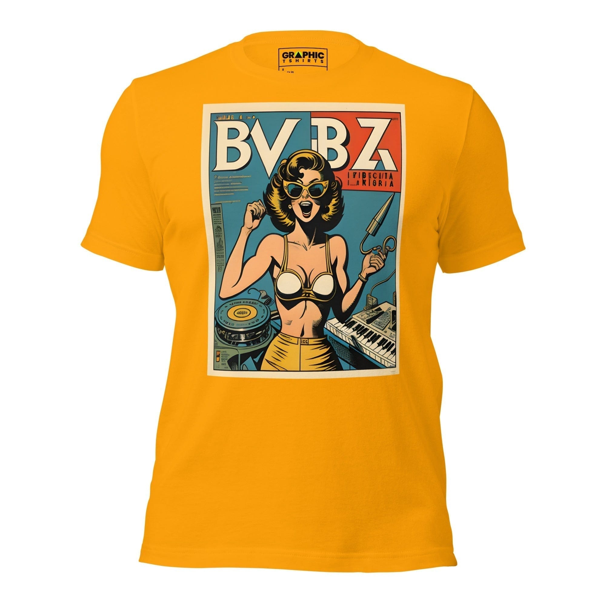 GRAPHIC T-SHIRTS Gold / S Unisex Crew Neck T-Shirt - Ibiza Night Club Heroes Comic Series v.34