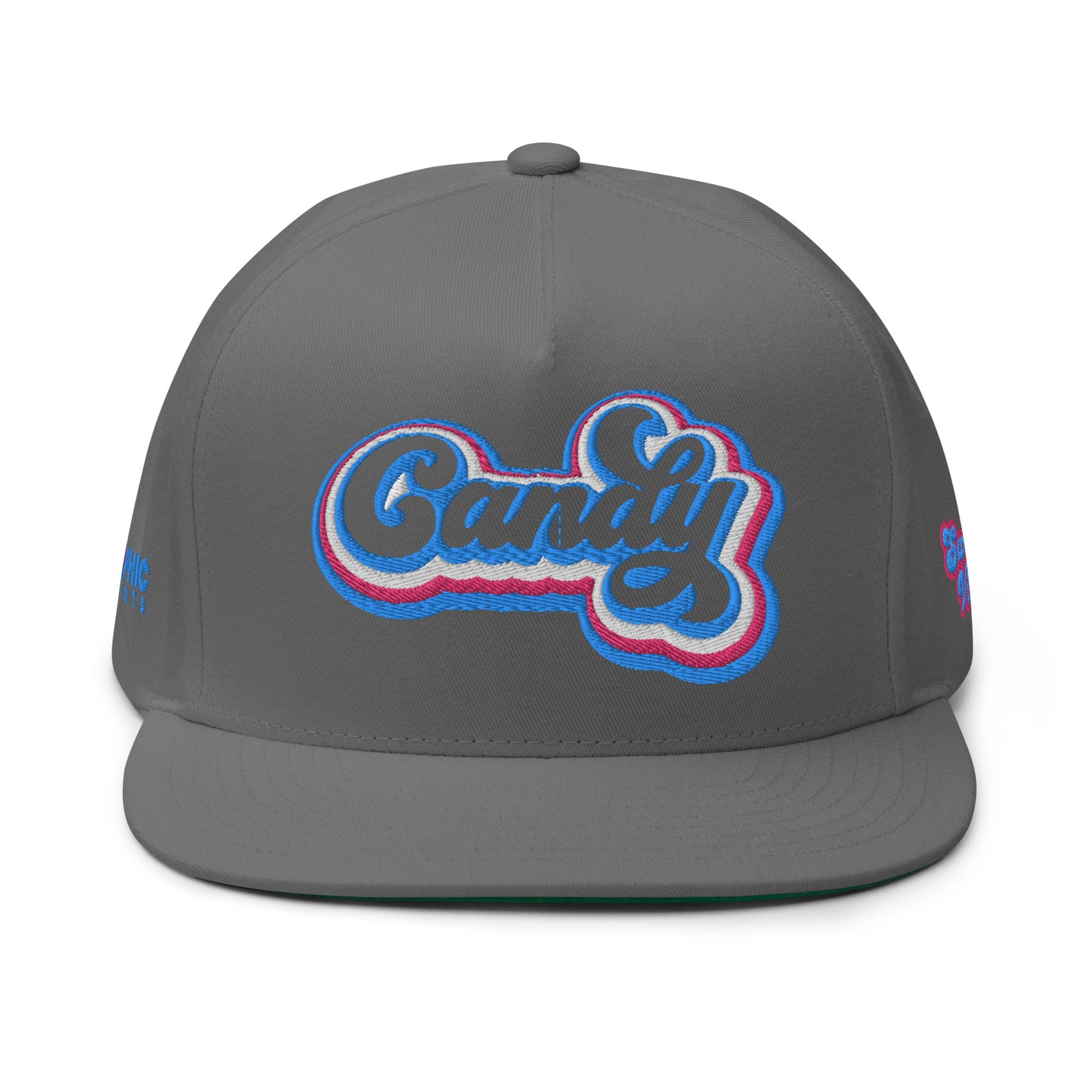 GRAPHIC T-SHIRTS Grey Flat Bill Cap - CANDY