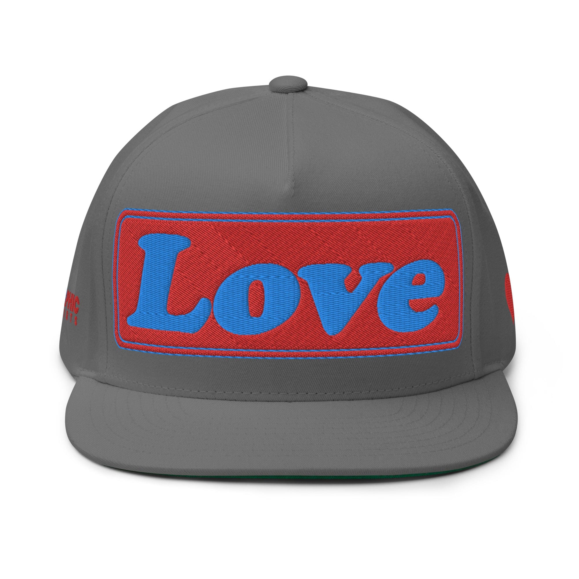 GRAPHIC T-SHIRTS Grey Flat Bill Cap - LOVE