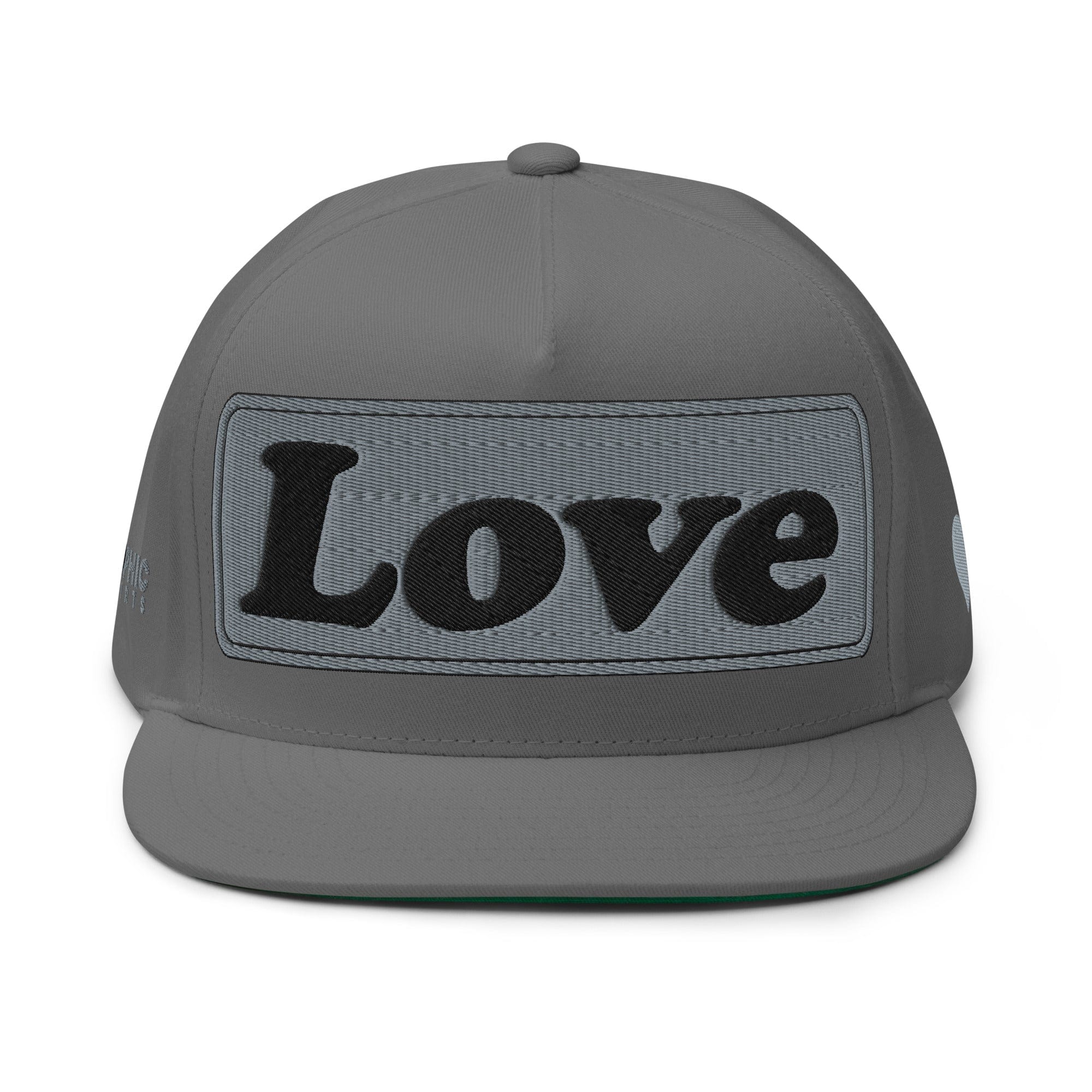 GRAPHIC T-SHIRTS Grey Flat Bill Cap - LOVE