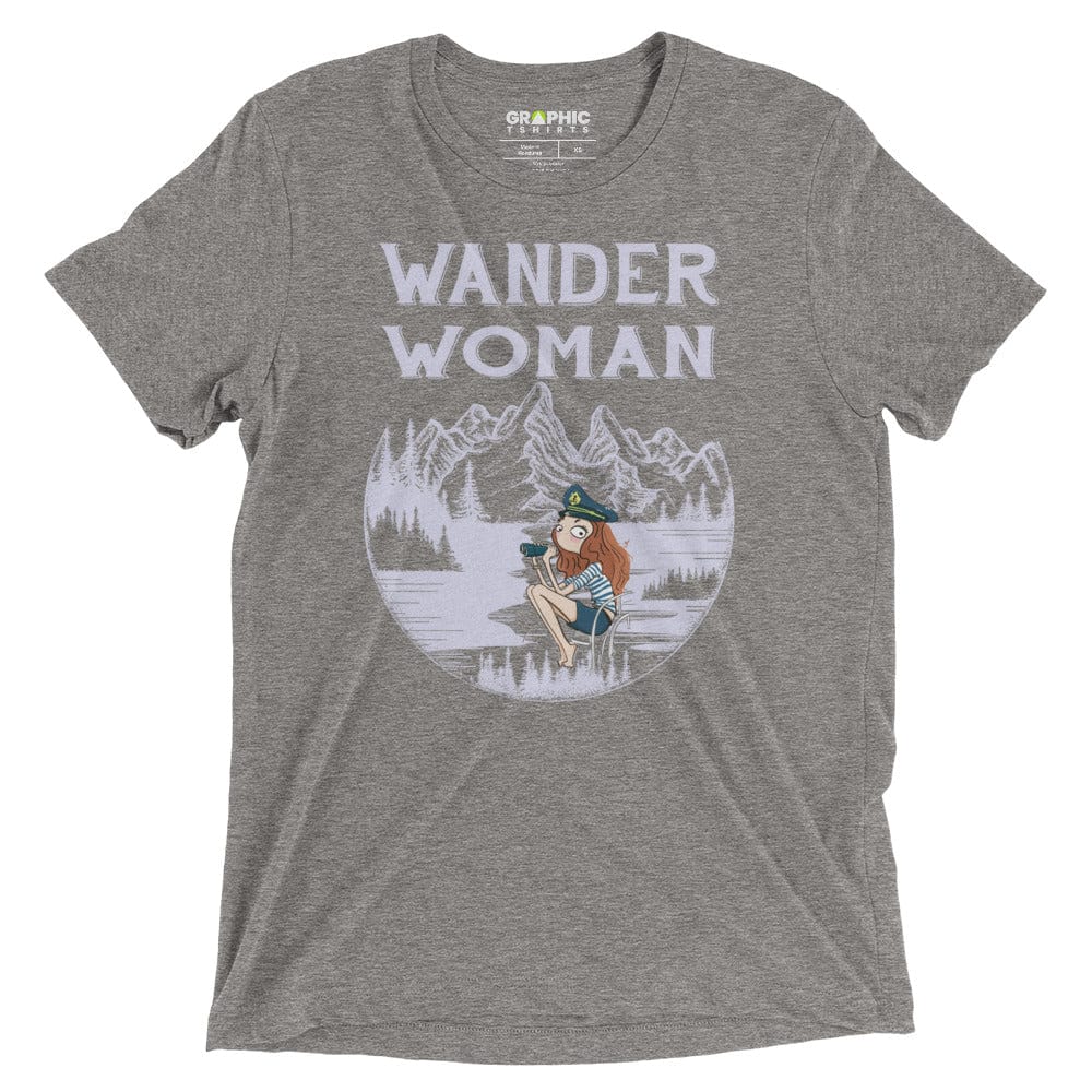 GRAPHIC T-SHIRTS Grey Triblend / XS Women's Tri-Blend T-Shirt - Wander Woman