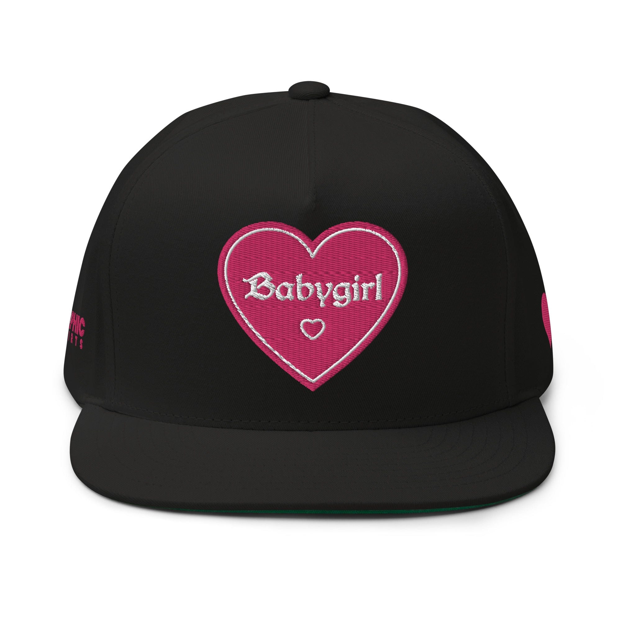 GRAPHIC T-SHIRTS Hat Black Flat Bill Cap - Babygirl