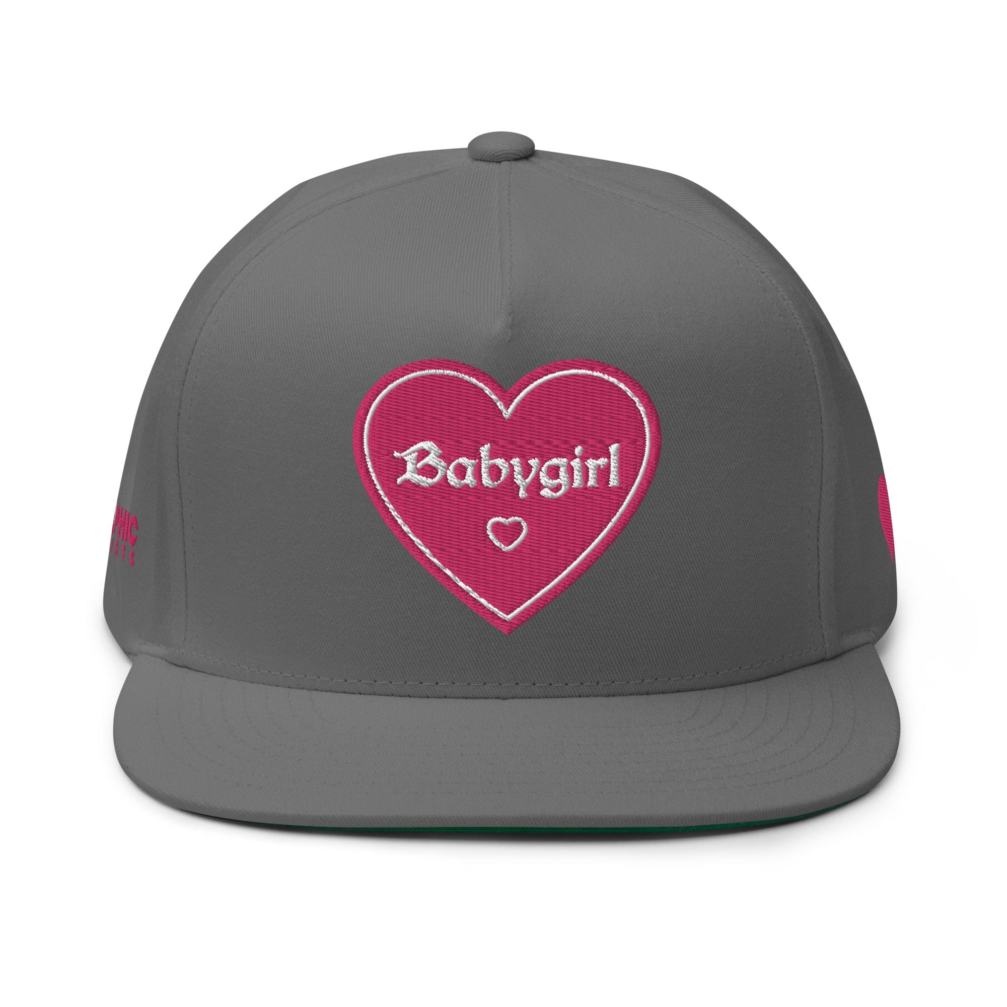 GRAPHIC T-SHIRTS Hat Grey Flat Bill Cap - Babygirl