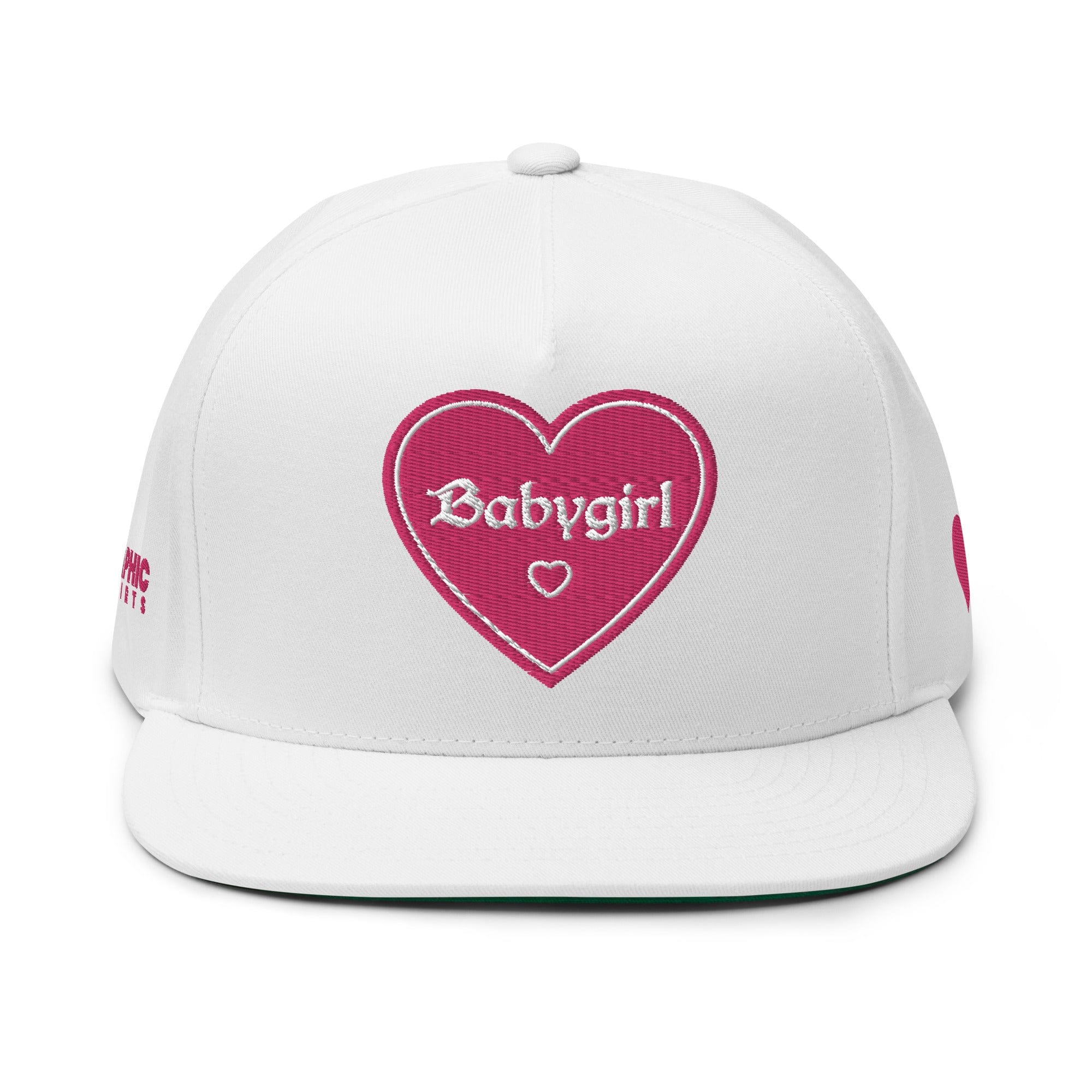 GRAPHIC T-SHIRTS Hat White Flat Bill Cap - Babygirl