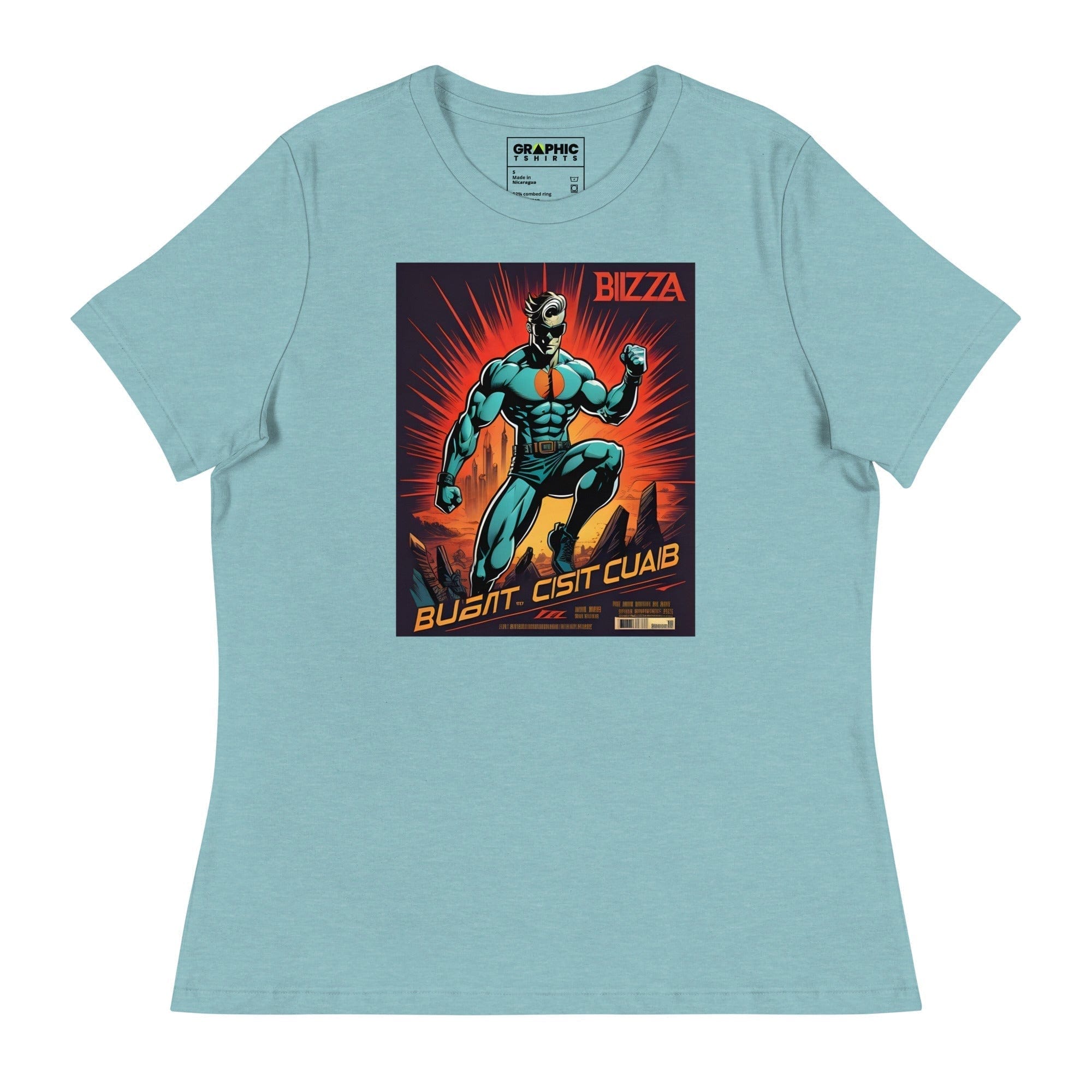 GRAPHIC T-SHIRTS Heather Blue Lagoon / S Women's Relaxed T-Shirt - Ibiza Night Club Heroes Comic Series v.11