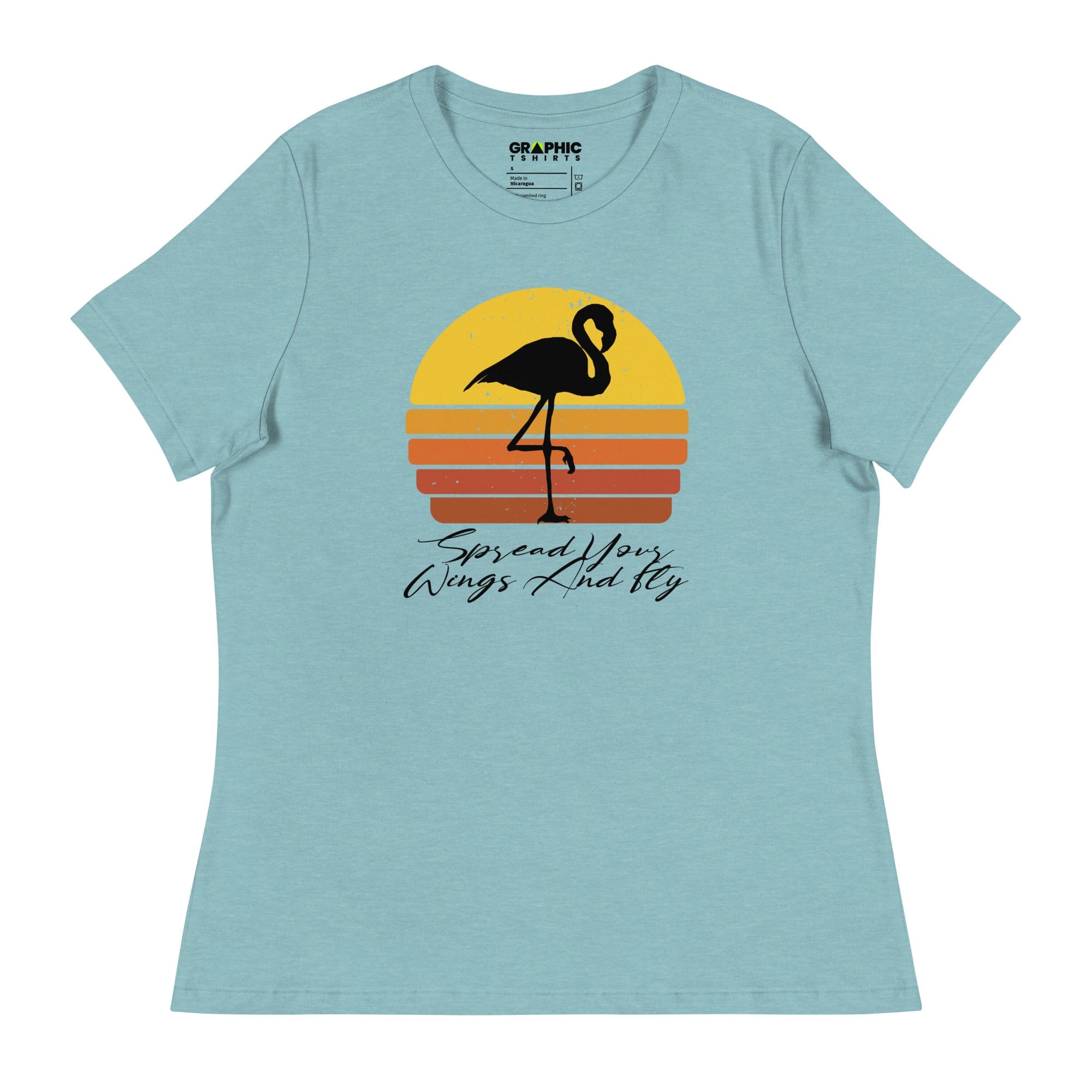 GRAPHIC T-SHIRTS Heather Blue Lagoon / S Women's Relaxed T-Shirt - Spread Your Wings And Fly