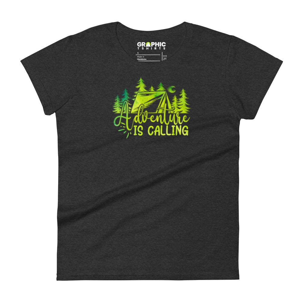 GRAPHIC T-SHIRTS Heather Dark Grey / S Women's Fashion Fit T-Shirt - Adventure Is Calling