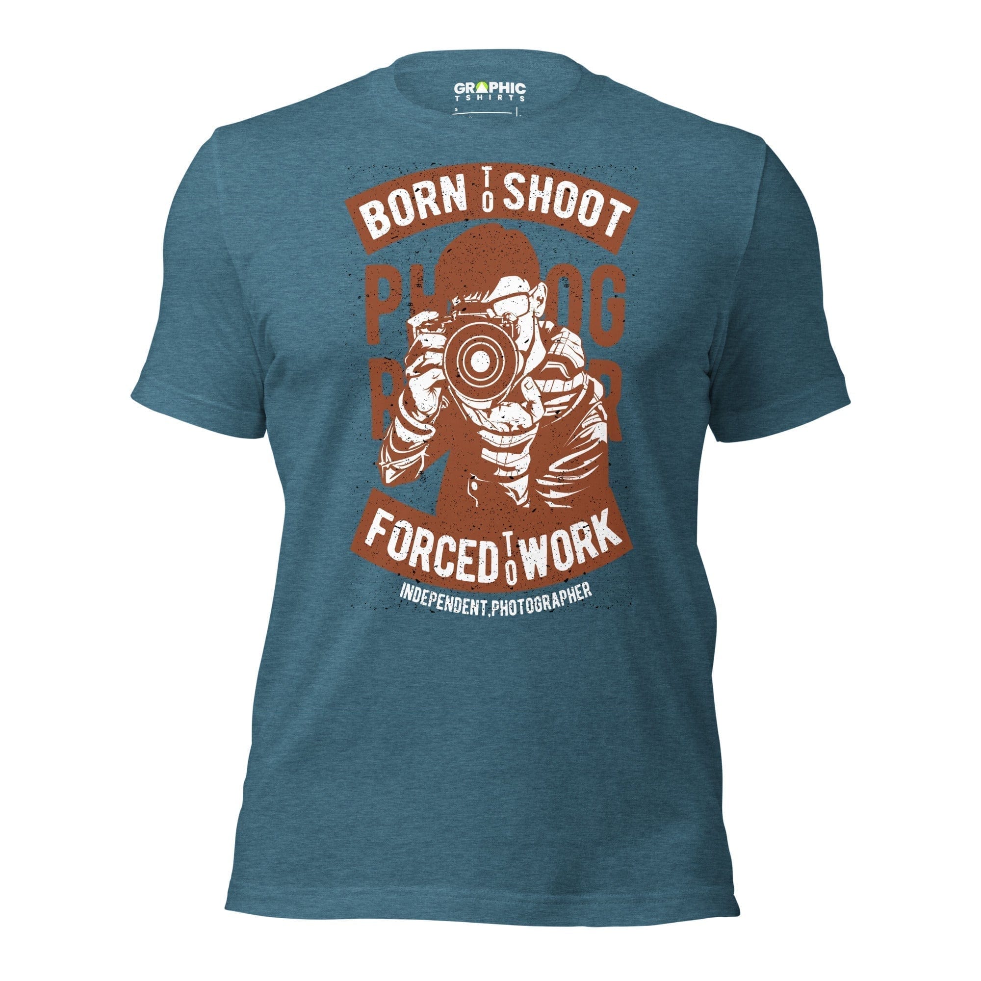 GRAPHIC T-SHIRTS Heather Deep Teal / S Unisex Staple T-Shirt - Photographer Born To Shoot Forced To Work Independent Photographer